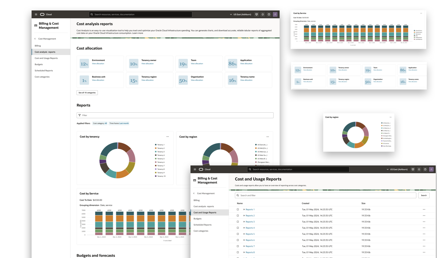 Manage cost categories mockup