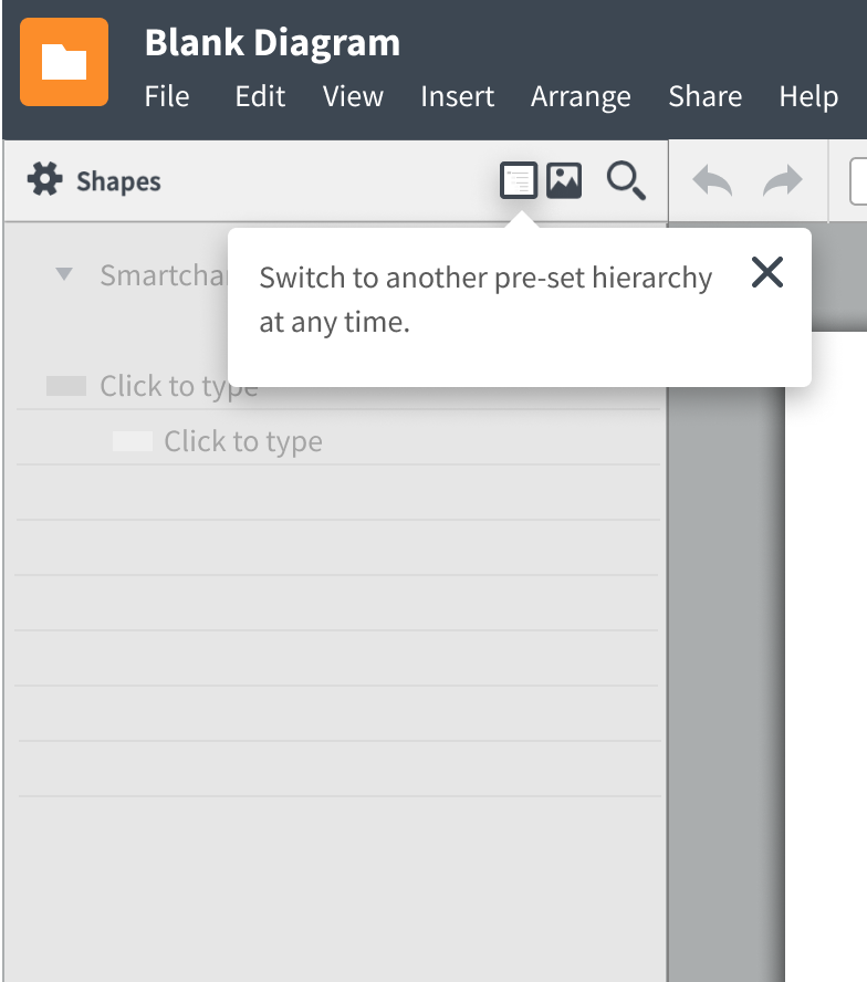 Tooltip: switch to another pre-set hierarchy at any time.