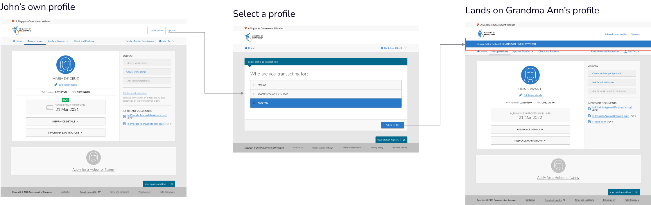 Switch profile flow before