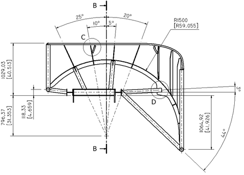 2D drawing of Cable Chute for Tidal Pioneer