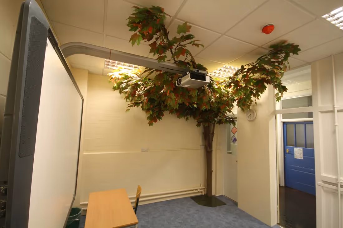 Artificial Corner and Leaning Trees