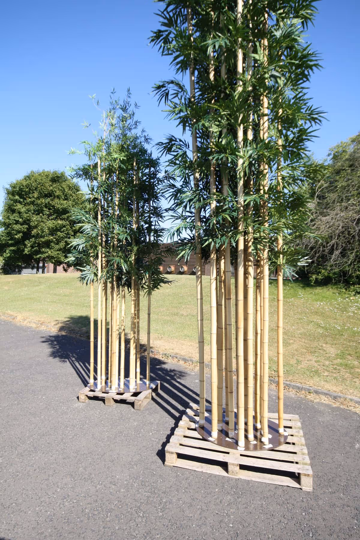 Artificial Bamboo Trees in yard