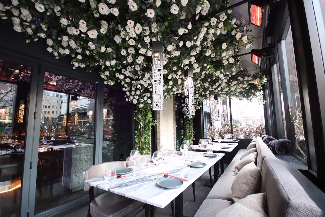 Creative ideas example featuring large artificial blossom tree