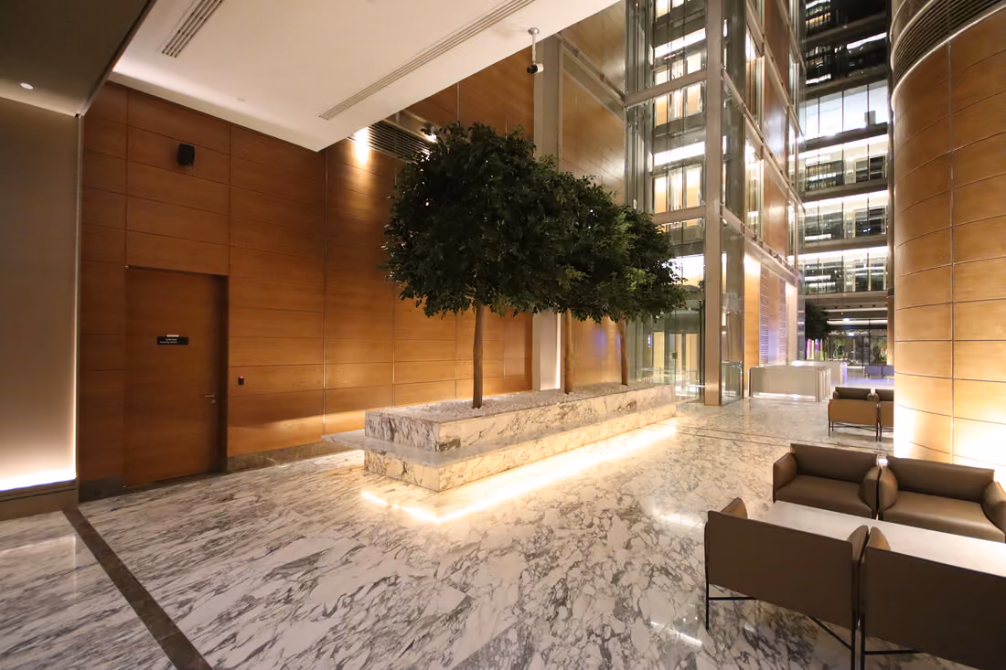 Creative ideas example featuring large artificial blossom tree