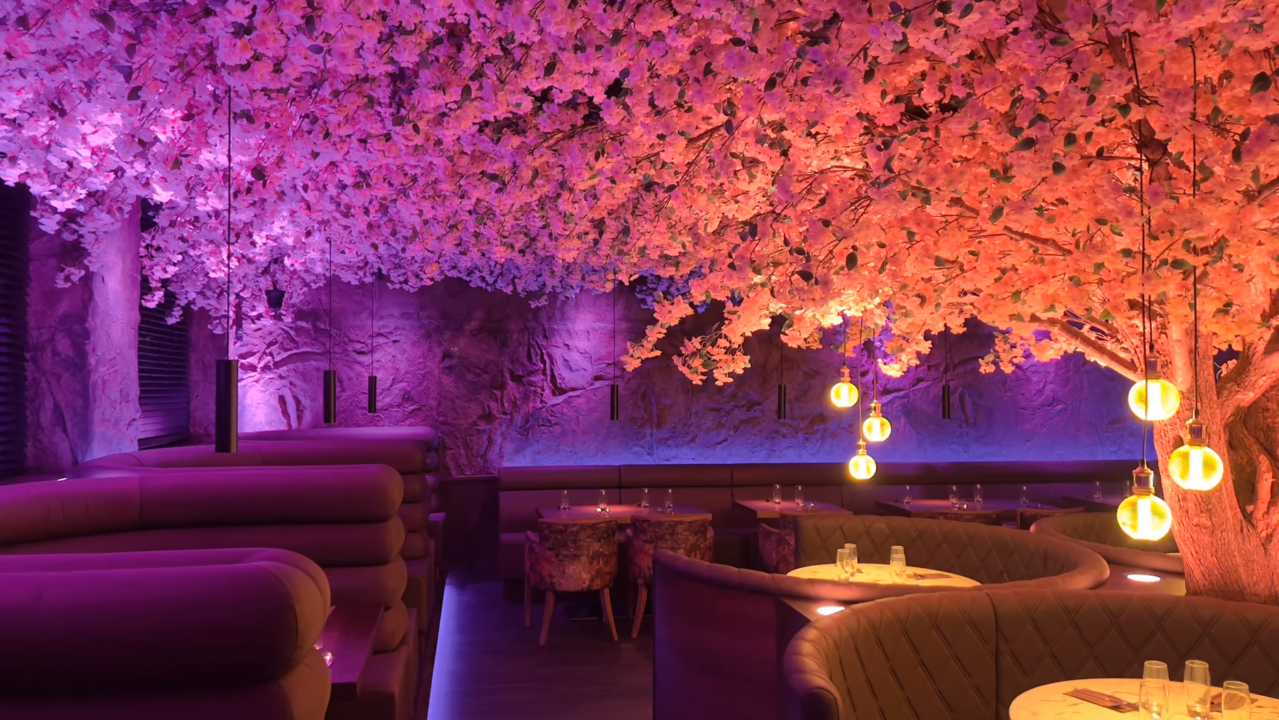 Creative ideas example featuring large artificial blossom tree