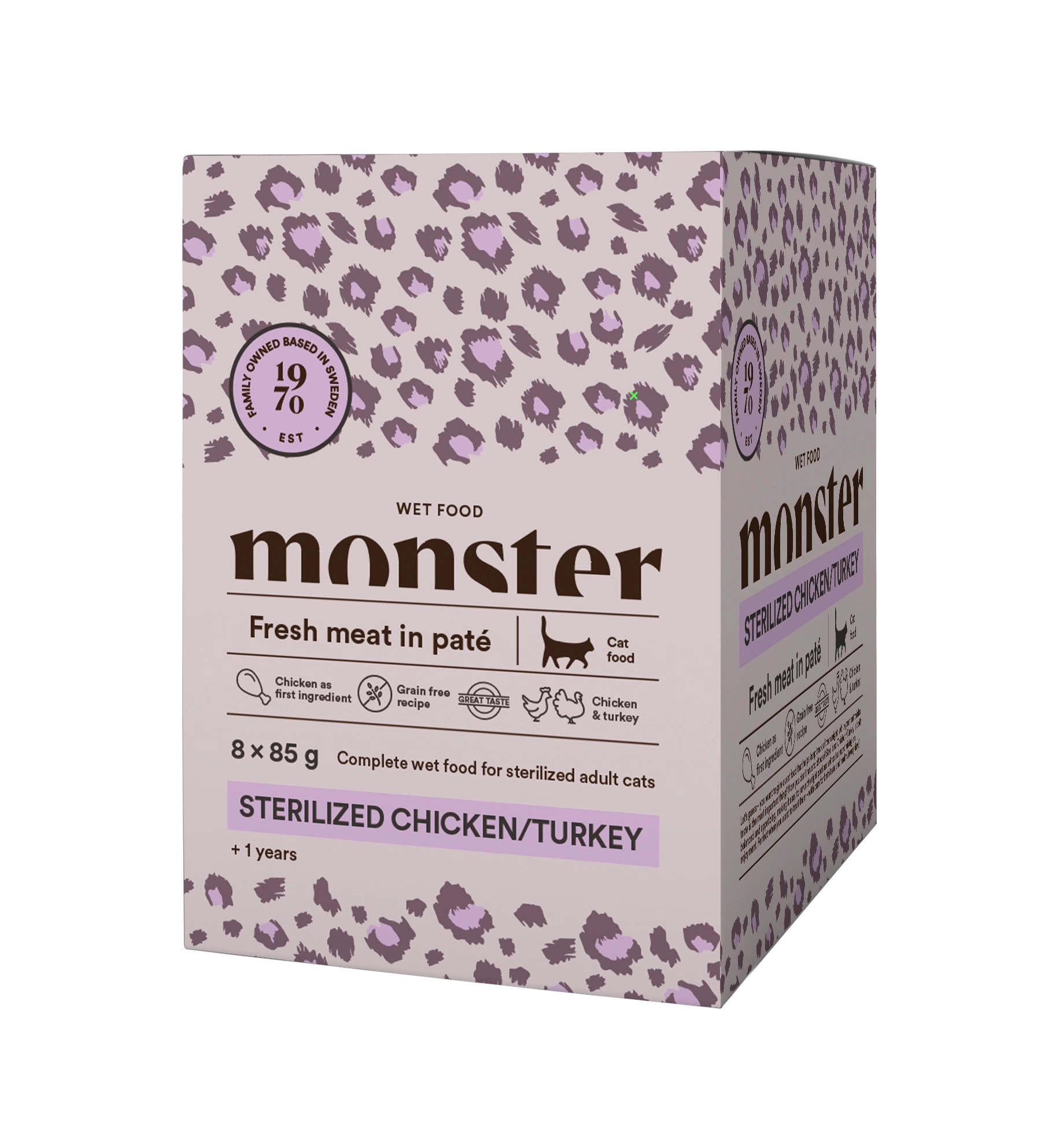 Monster Cat Pouches – Steriliseret kylling/kalkun