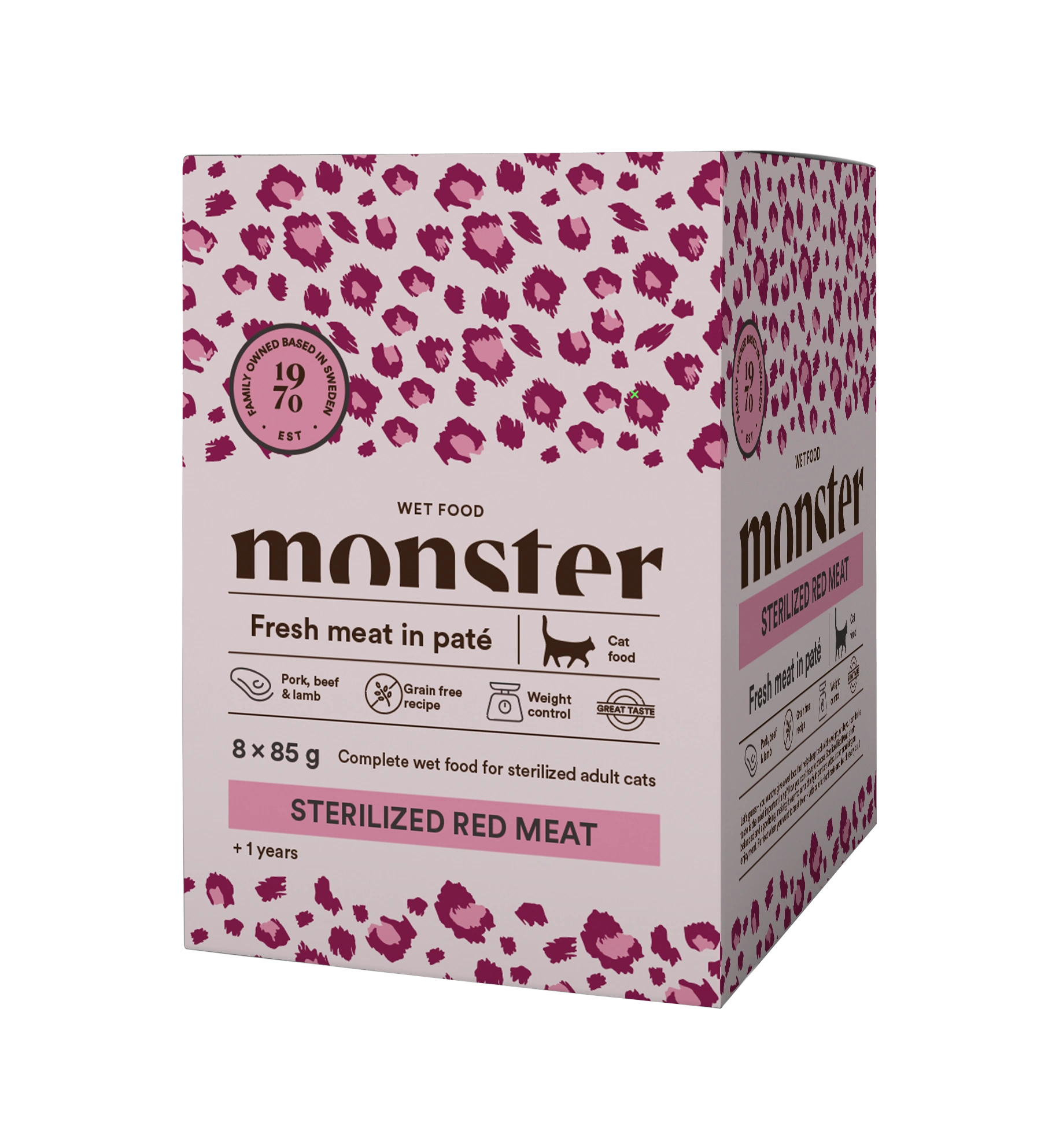 Monster Cat Pouches – Steriliseret rødt kød