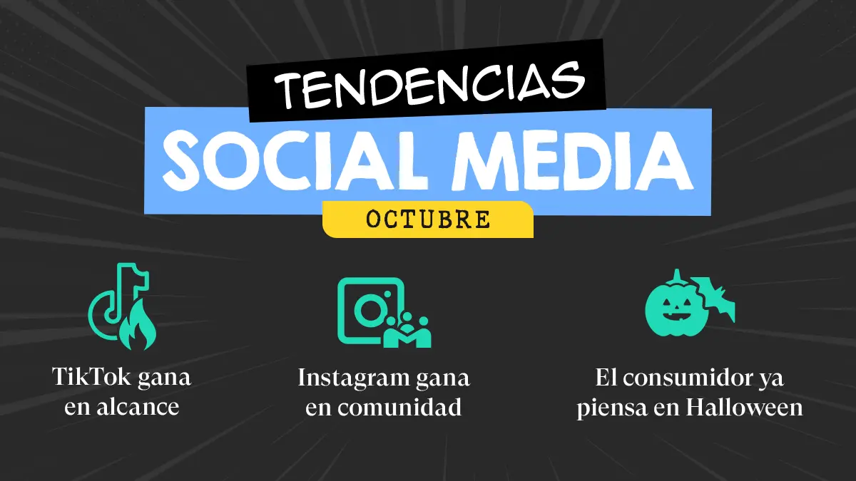 Tendencias en social media: TikTok gana en alcance, Instagram en comunidad, y el consumidor ya piensa en Halloween
