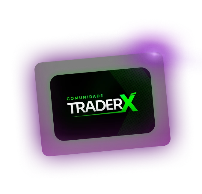 Logo da Comunidade TraderX, brilhando no espaço.