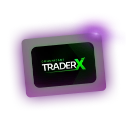 Logo da Comunidade TraderX, brilhando no espaço.