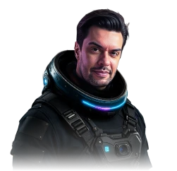 Foto do Carlos Siliprandi como astronauta, pronto pra te acompanhar nessa nova jornada.