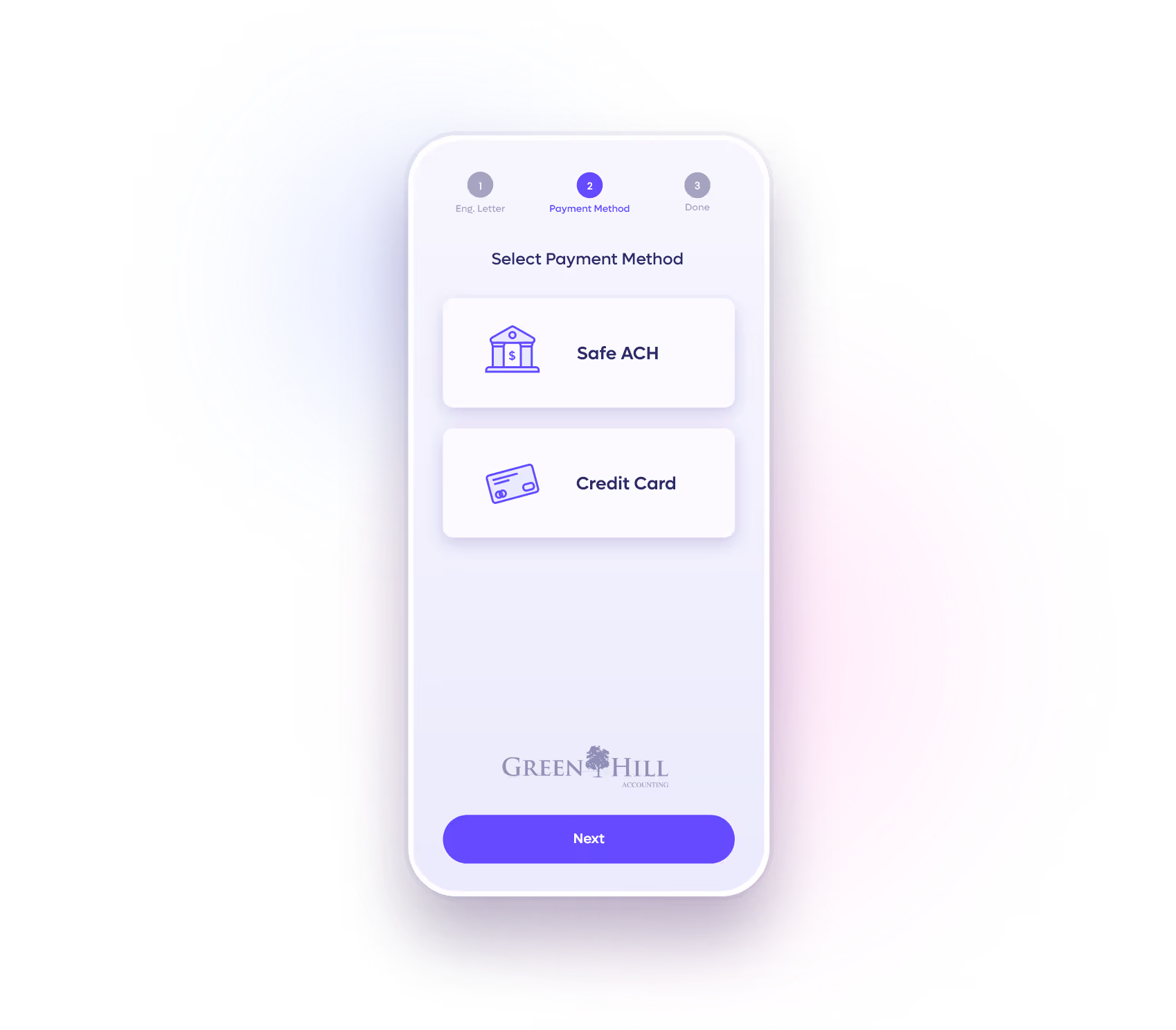 Visual showing different payment method options