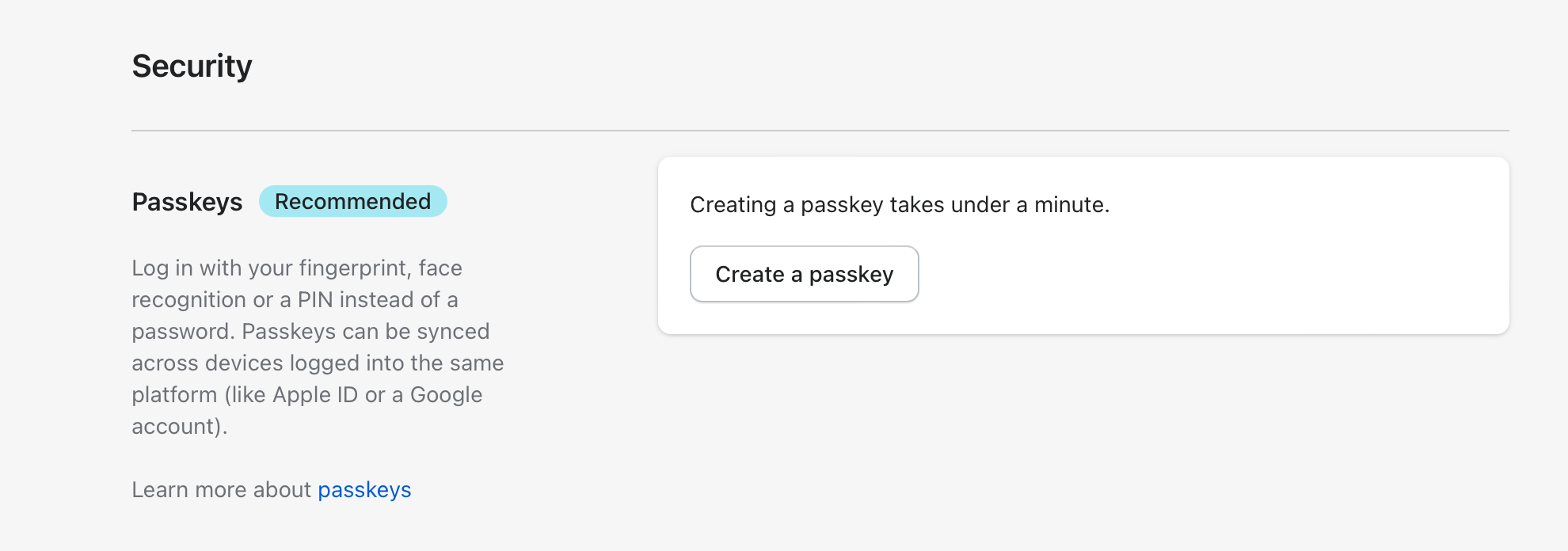 Setting Up a Passkey For Shopify