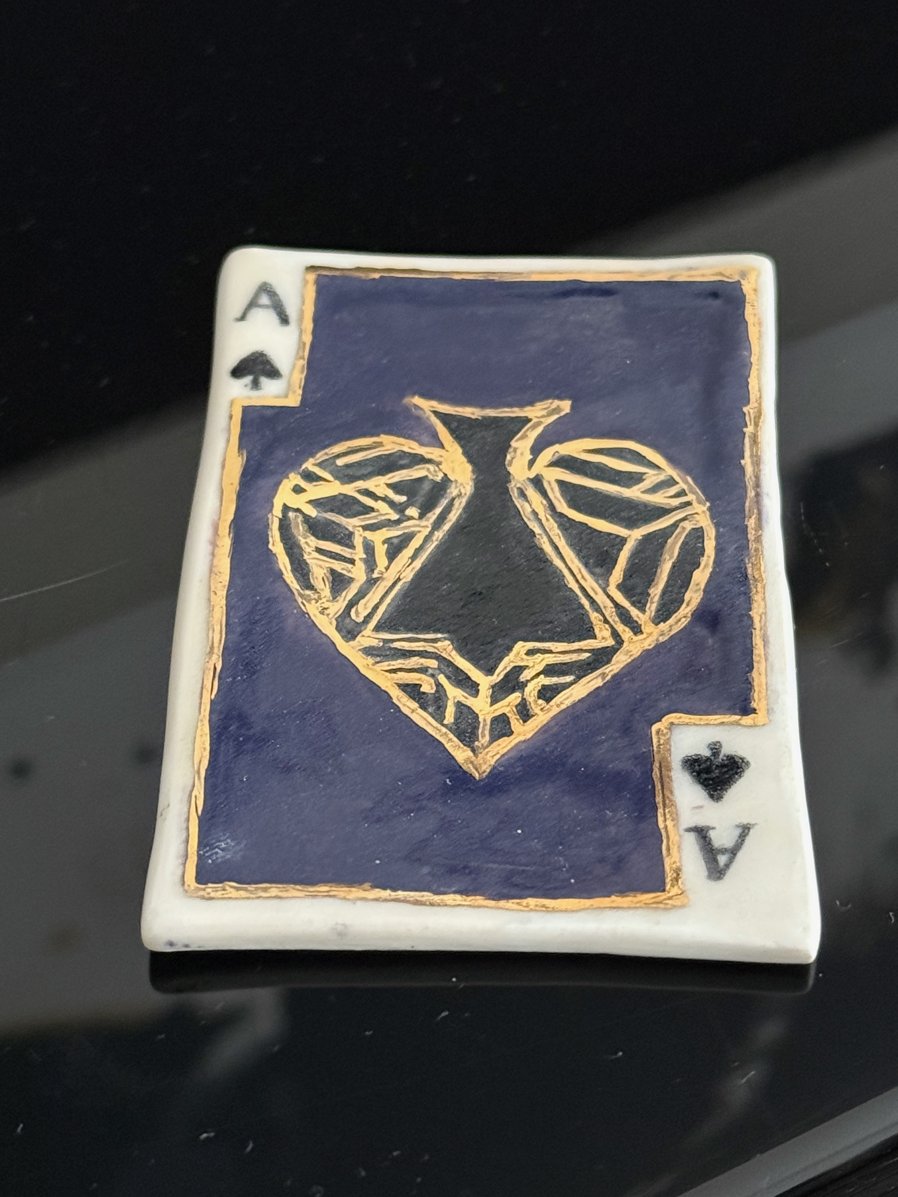 Ceramic playing card  3 - ACE  