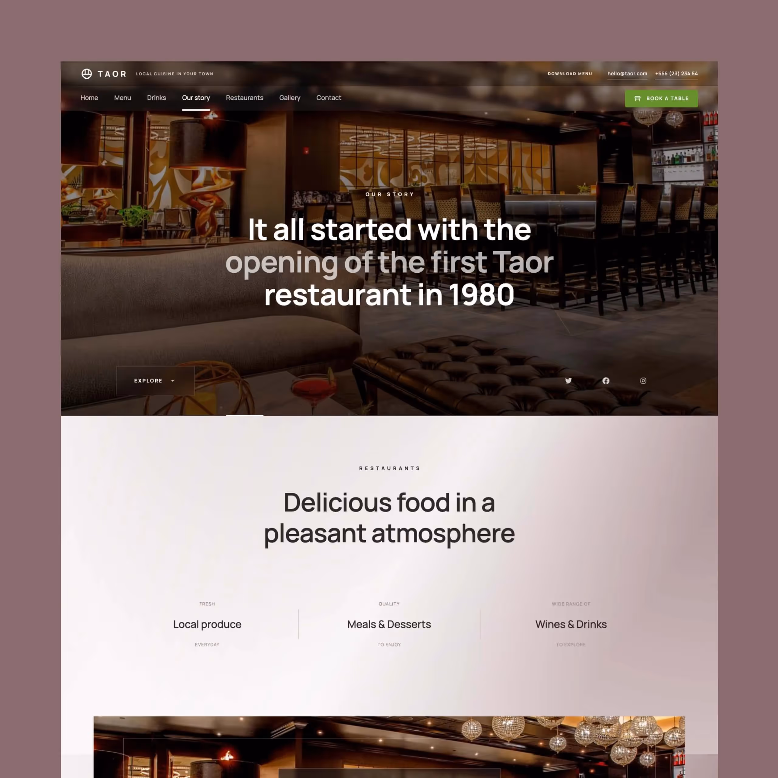 Taor - Restaurant Webflow website template