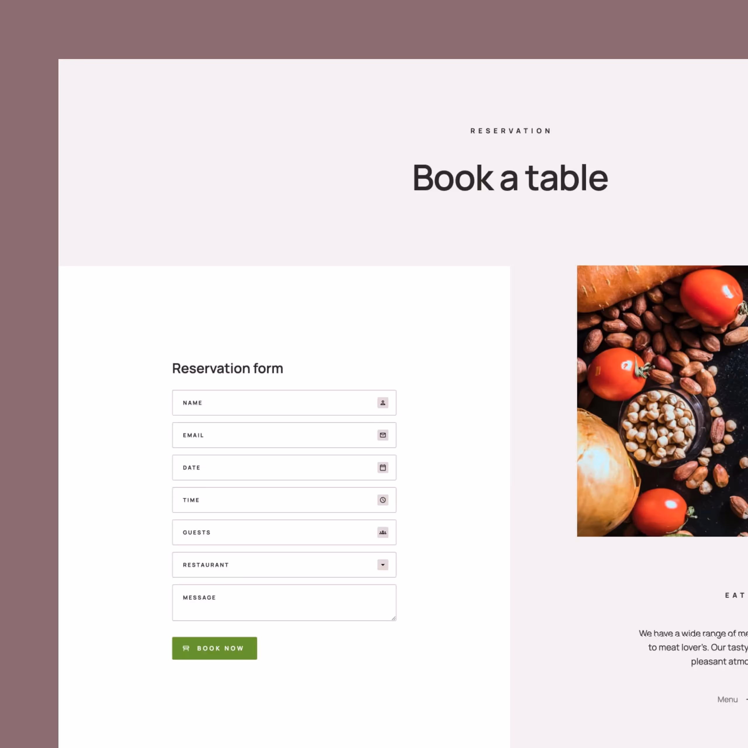 Taor - Restaurant Webflow website template