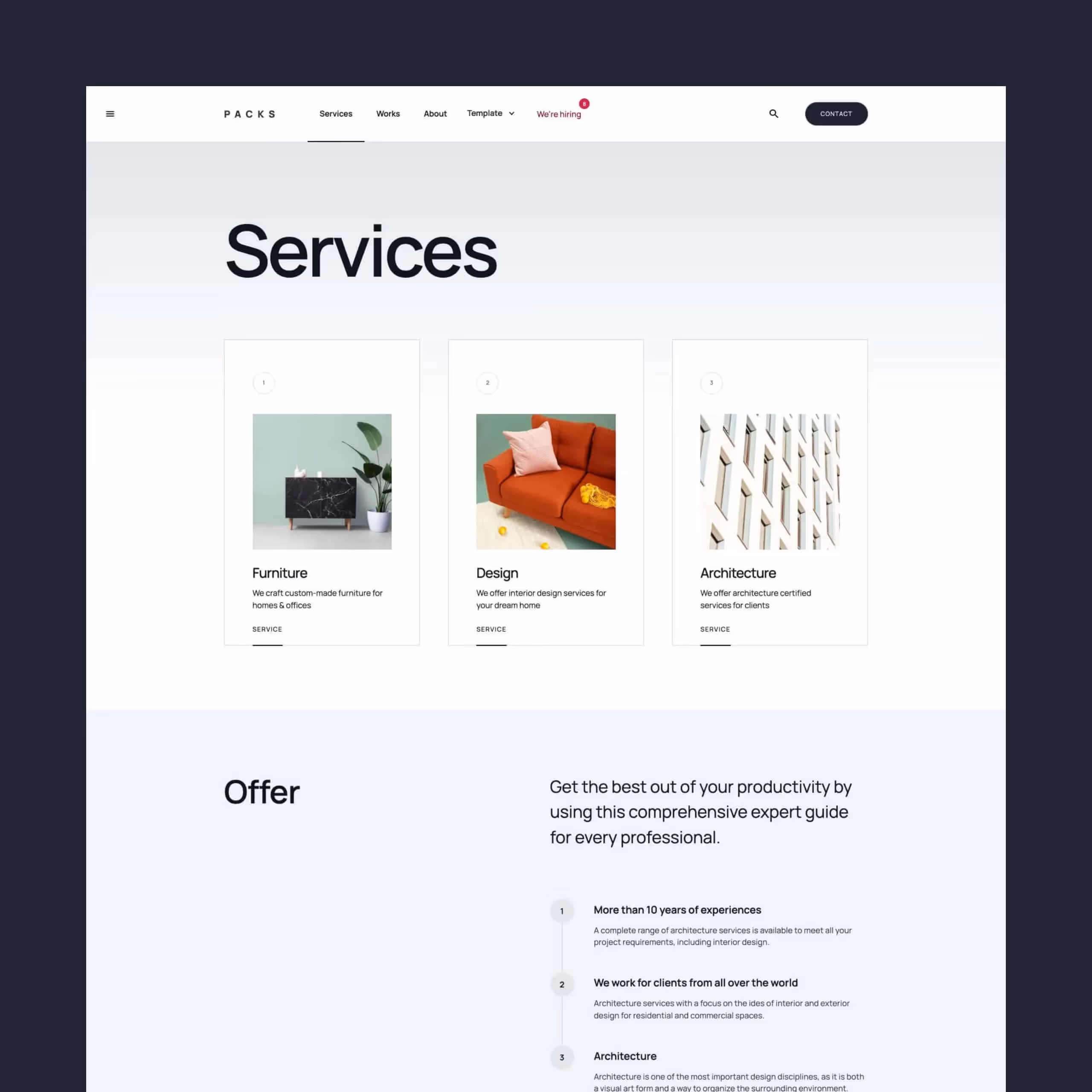 Packs - Business Webflow UI Kit template