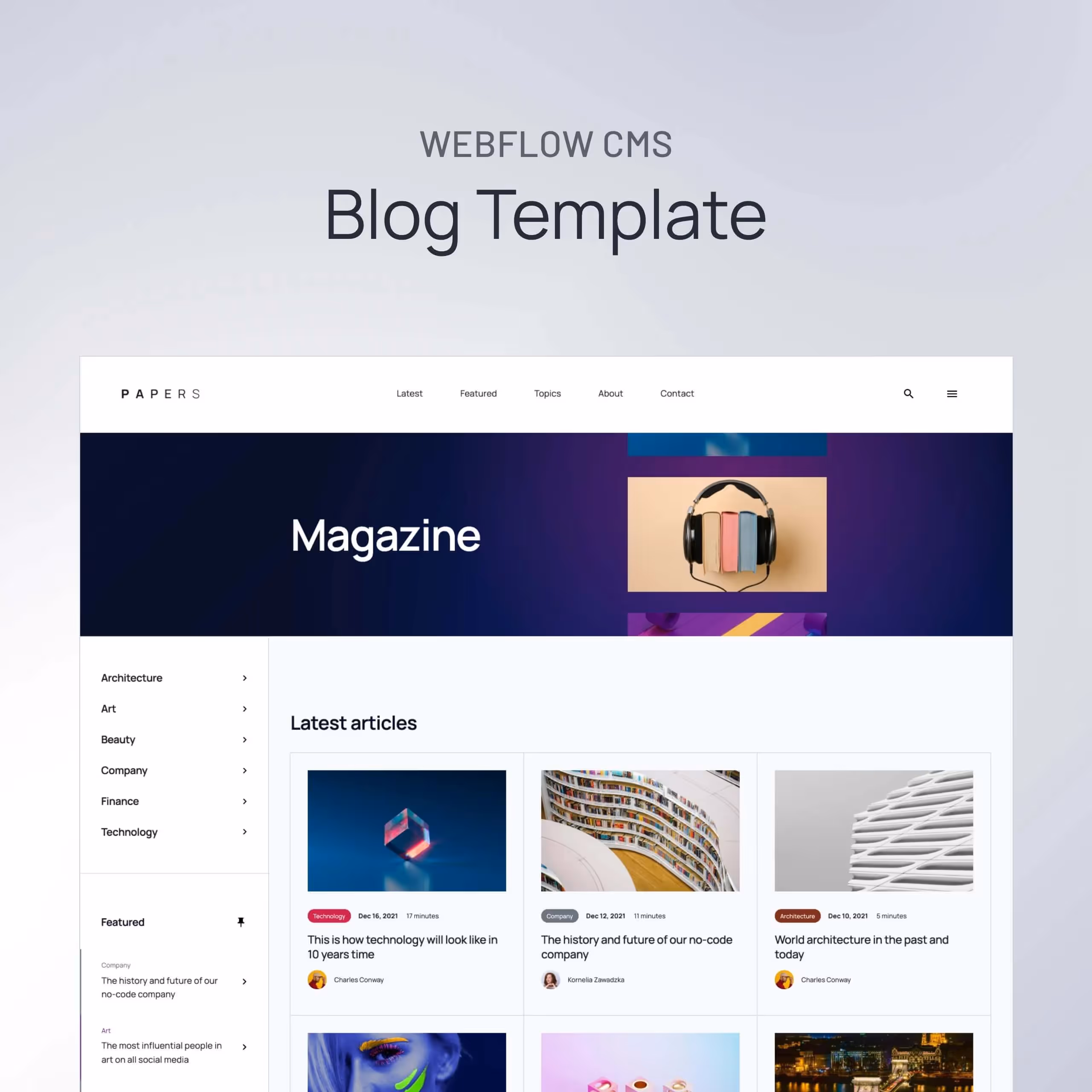 Papers - Blog Webflow website template