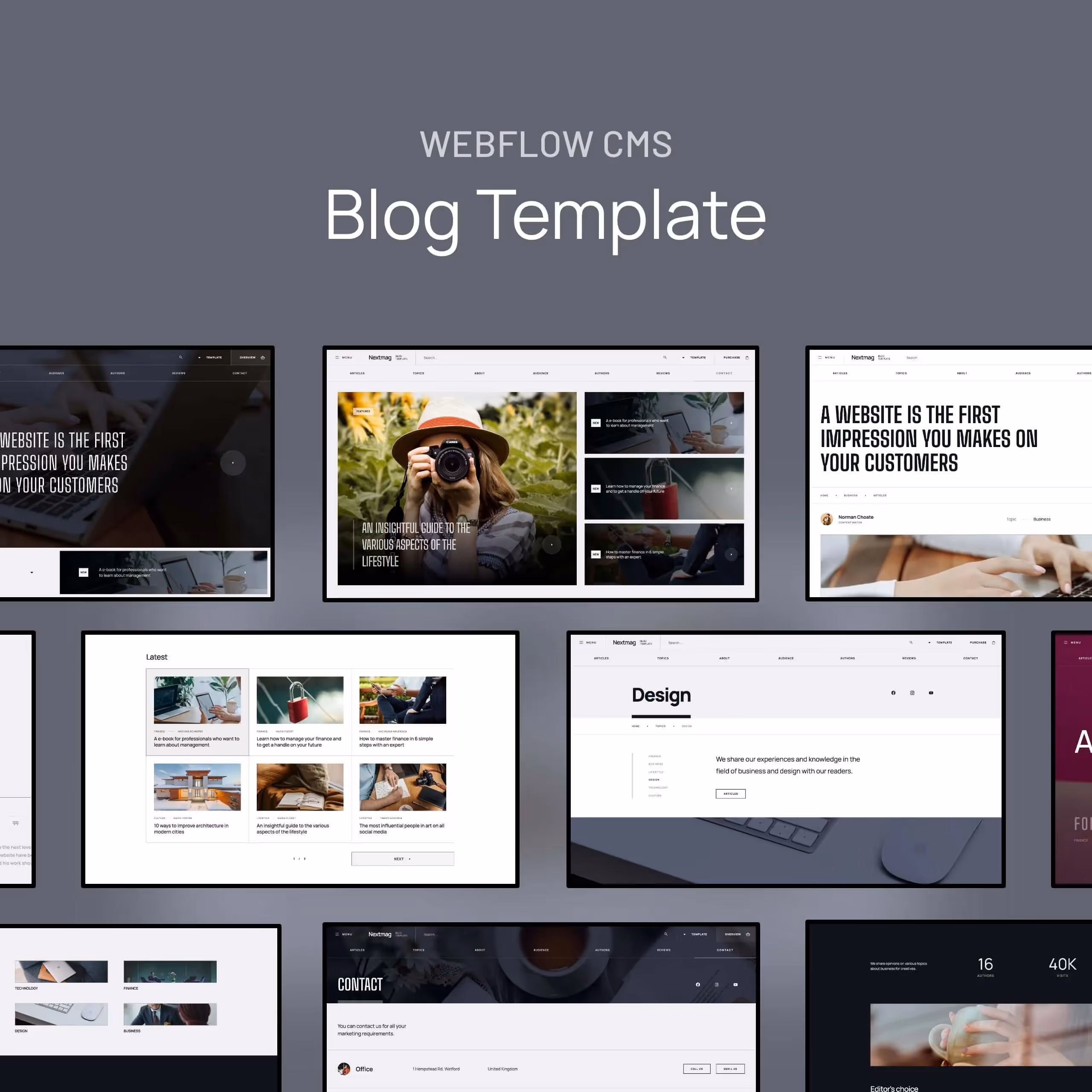 Lifestyle Webflow CMS blog in modern interactive designs