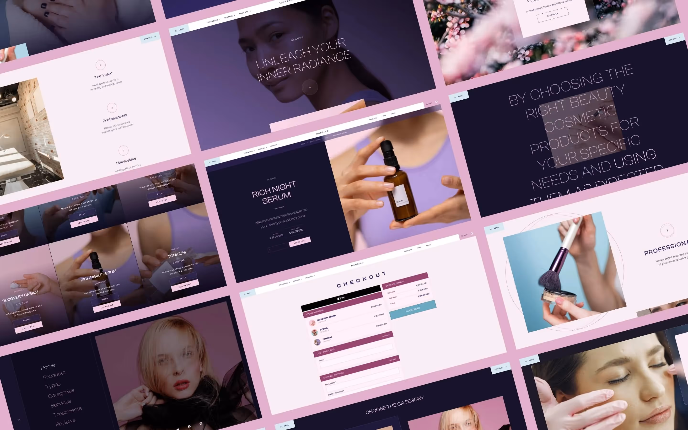 Mancino - Beauty Webflow Ecommerce template