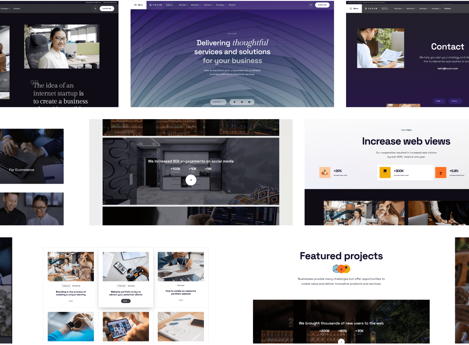 Kocon - Interactive Webflow template for modern startups, SaaS brands, and business websites.