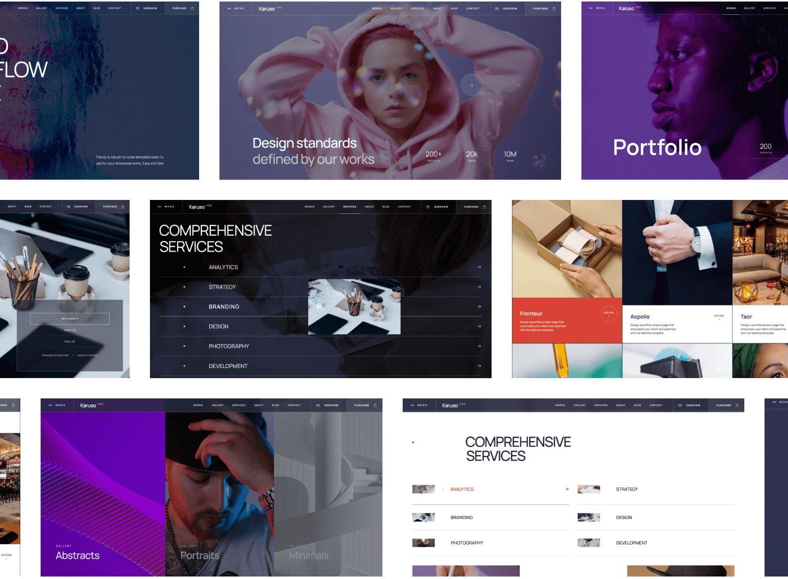 Karuso - photography and video portfolio Webflow template