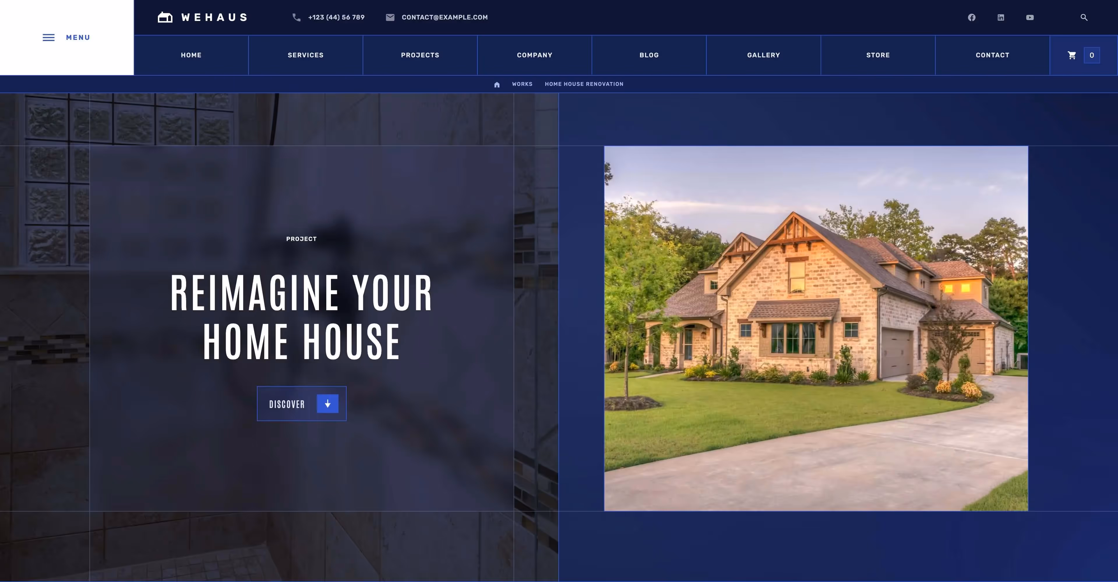 Wehaus: Construction business Webflow template screen