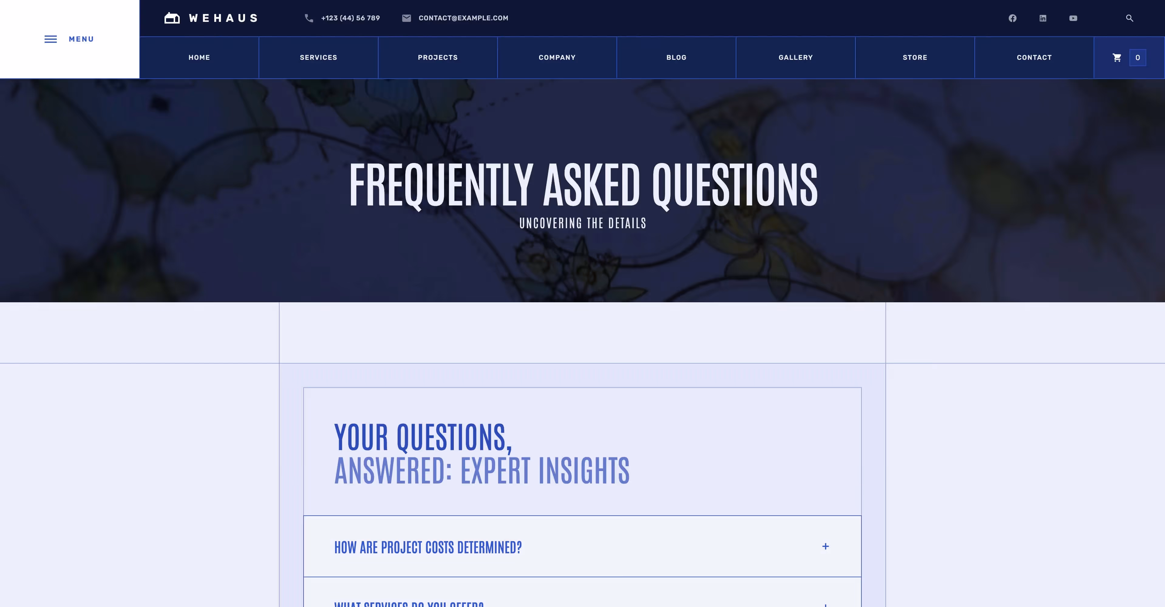 Wehaus: Construction business Webflow template screen