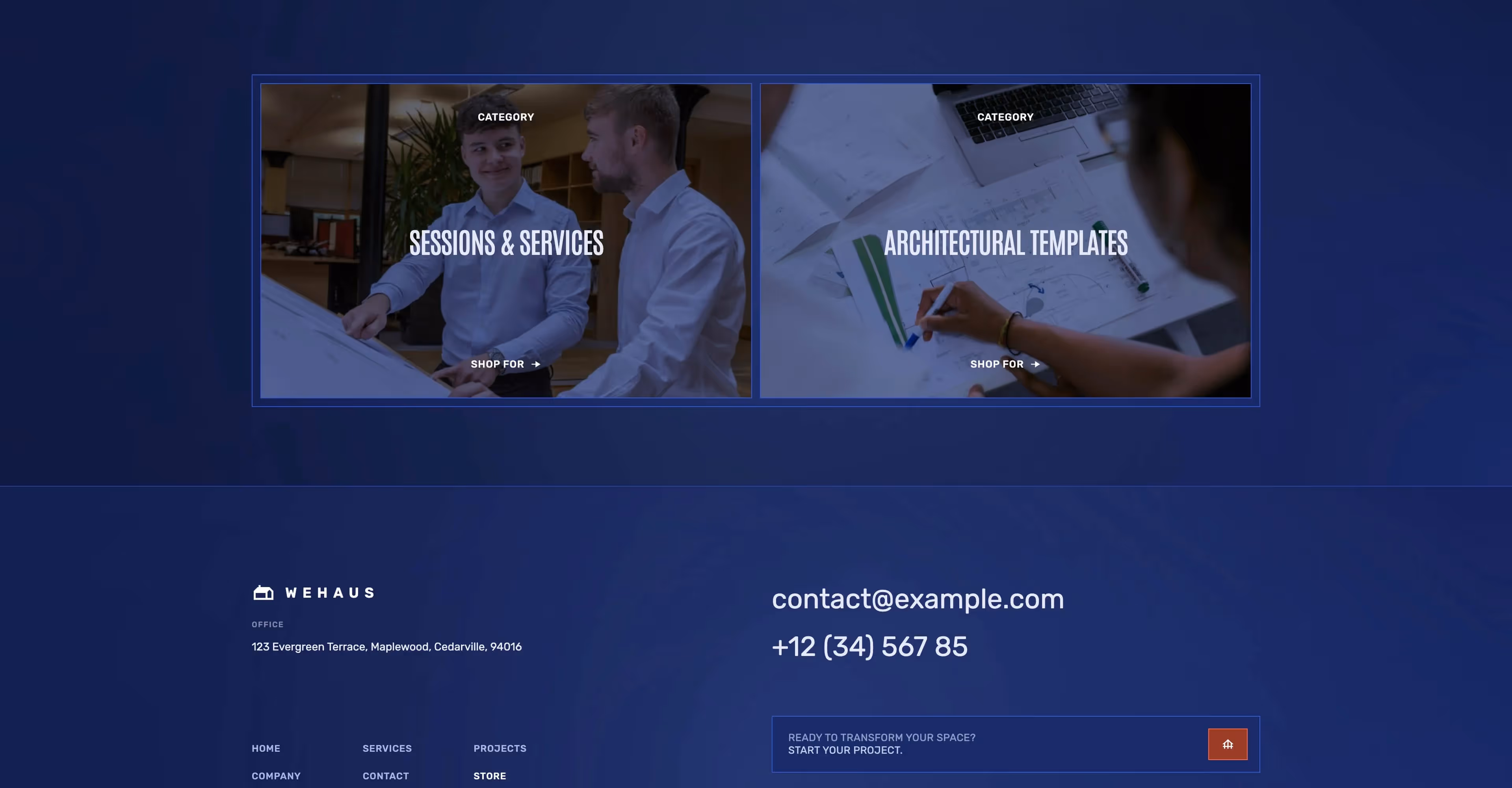 Wehaus: Construction business Webflow template screen