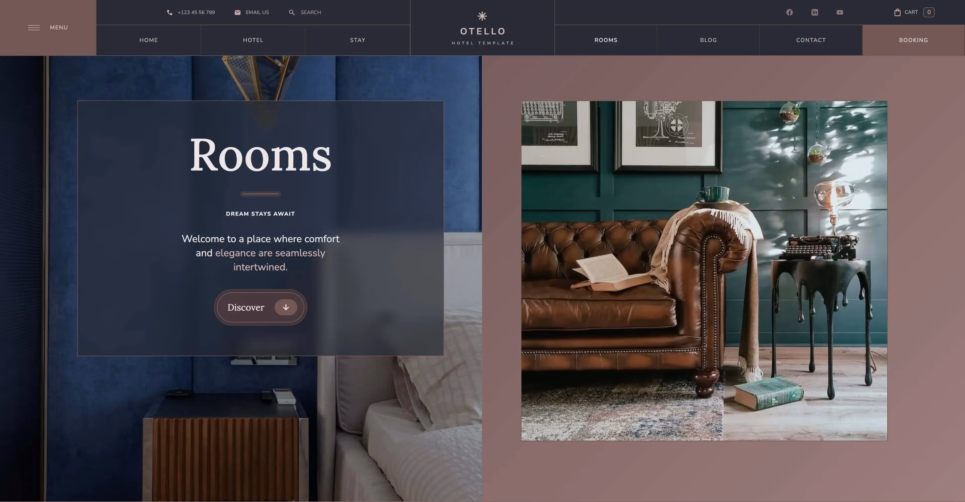 Otello - Hotel elegant Webflow website template screen