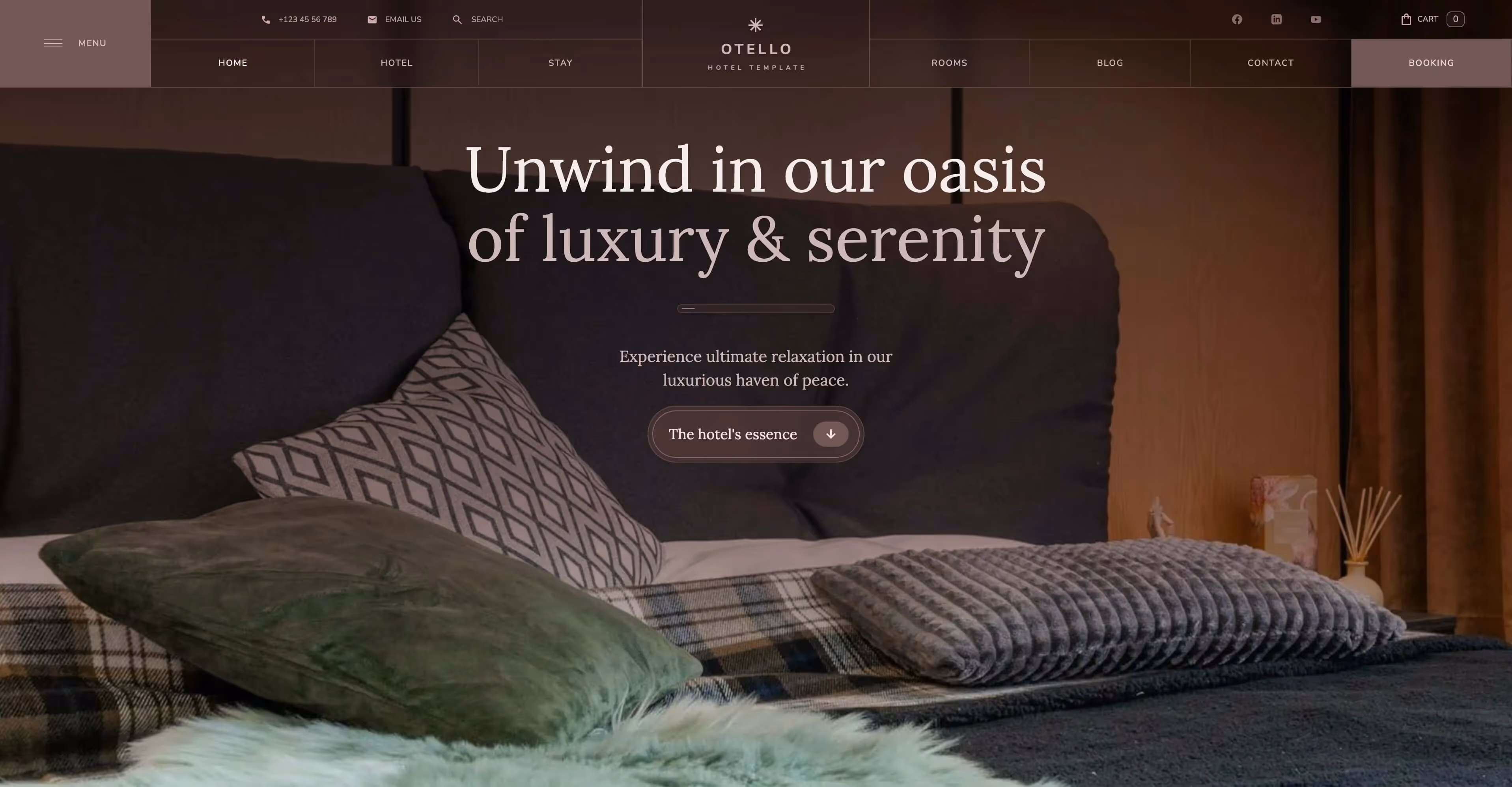 Otello - Hotel elegant Webflow website template screen