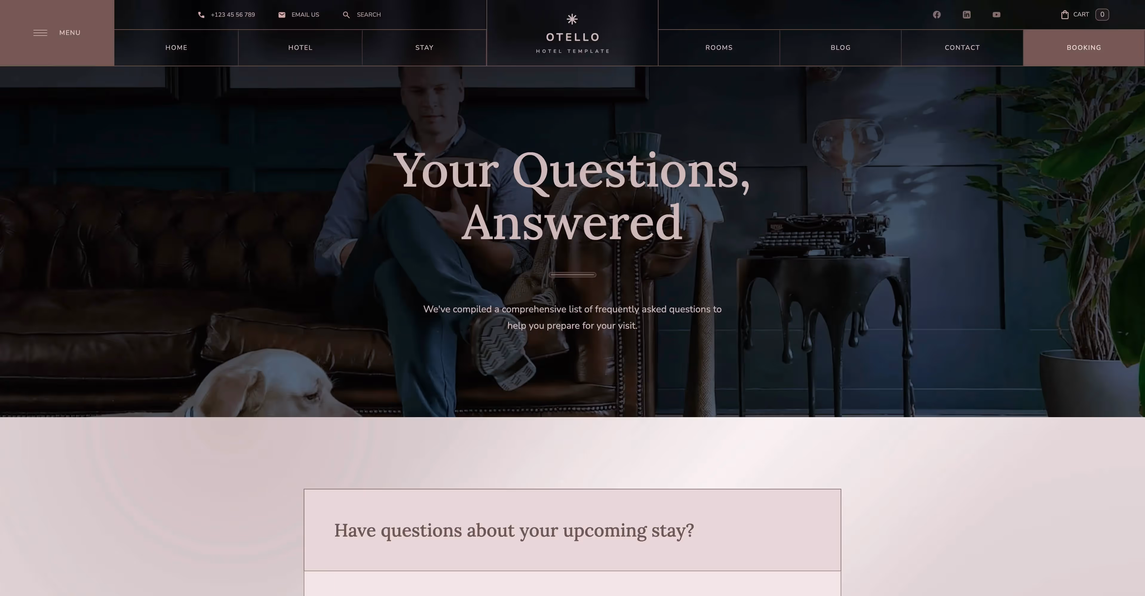 Otello - Hotel elegant Webflow website template screen