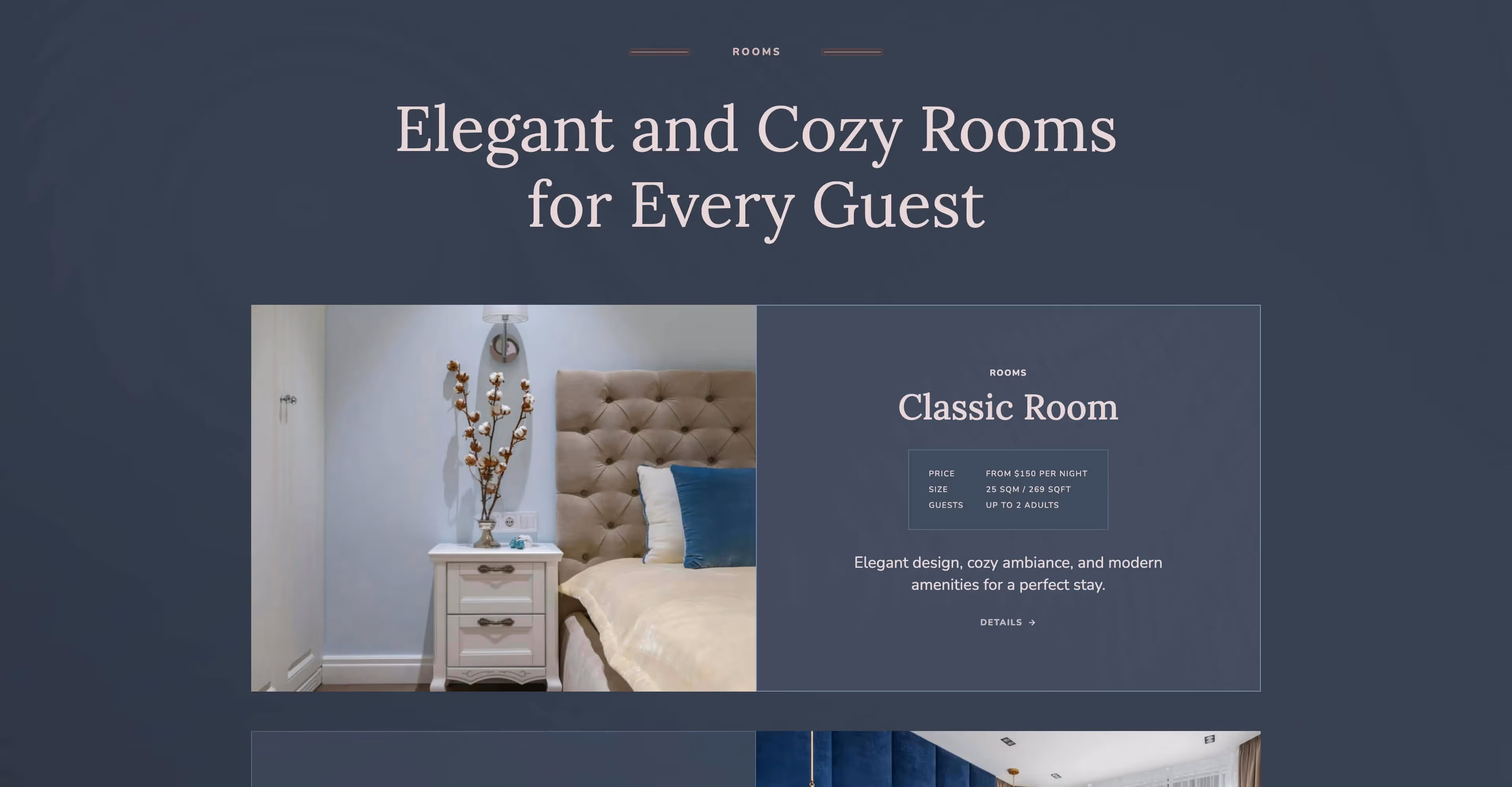 Otello - Hotel elegant Webflow website template screen