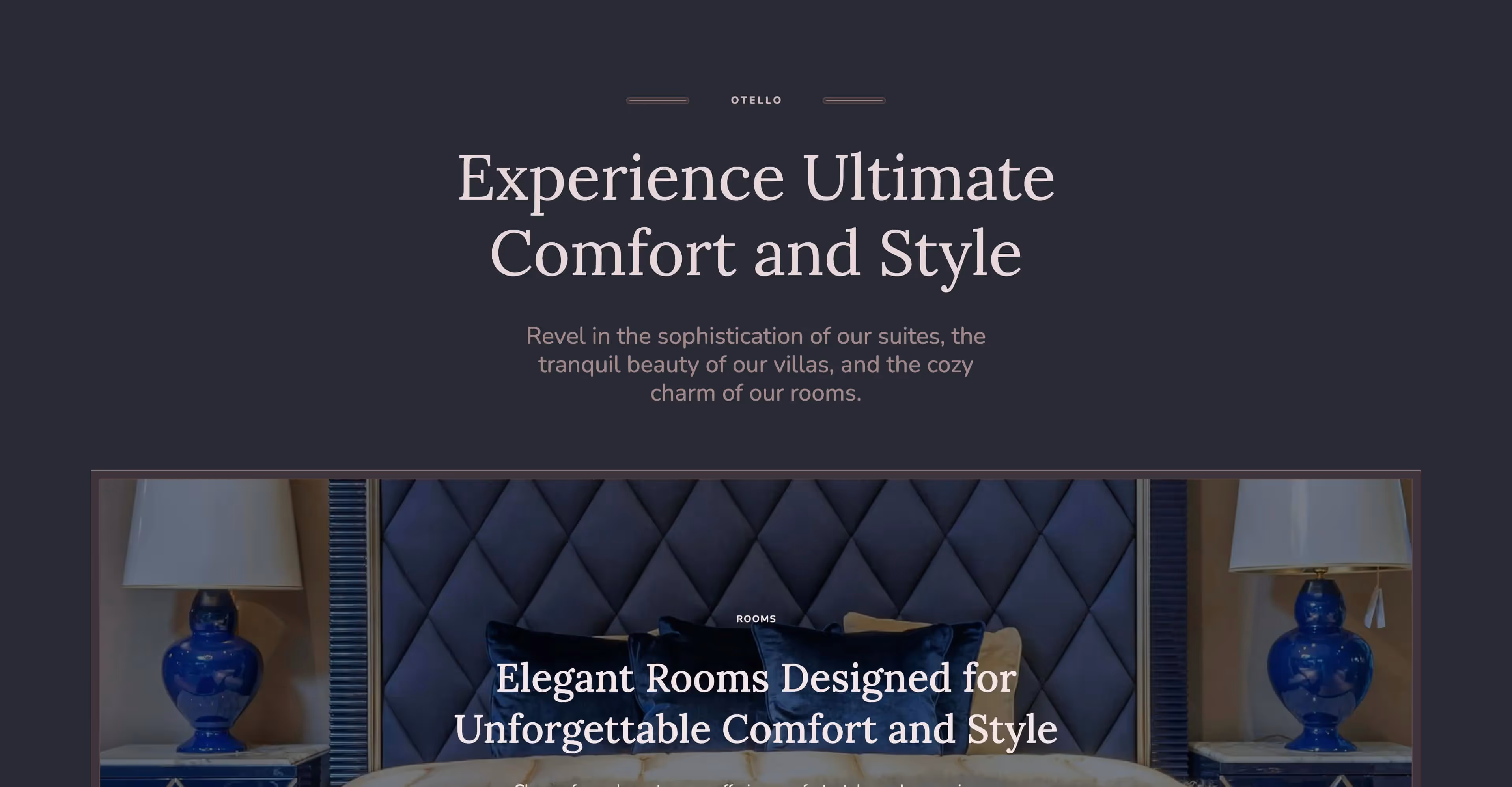 Otello - Hotel elegant Webflow website template screen