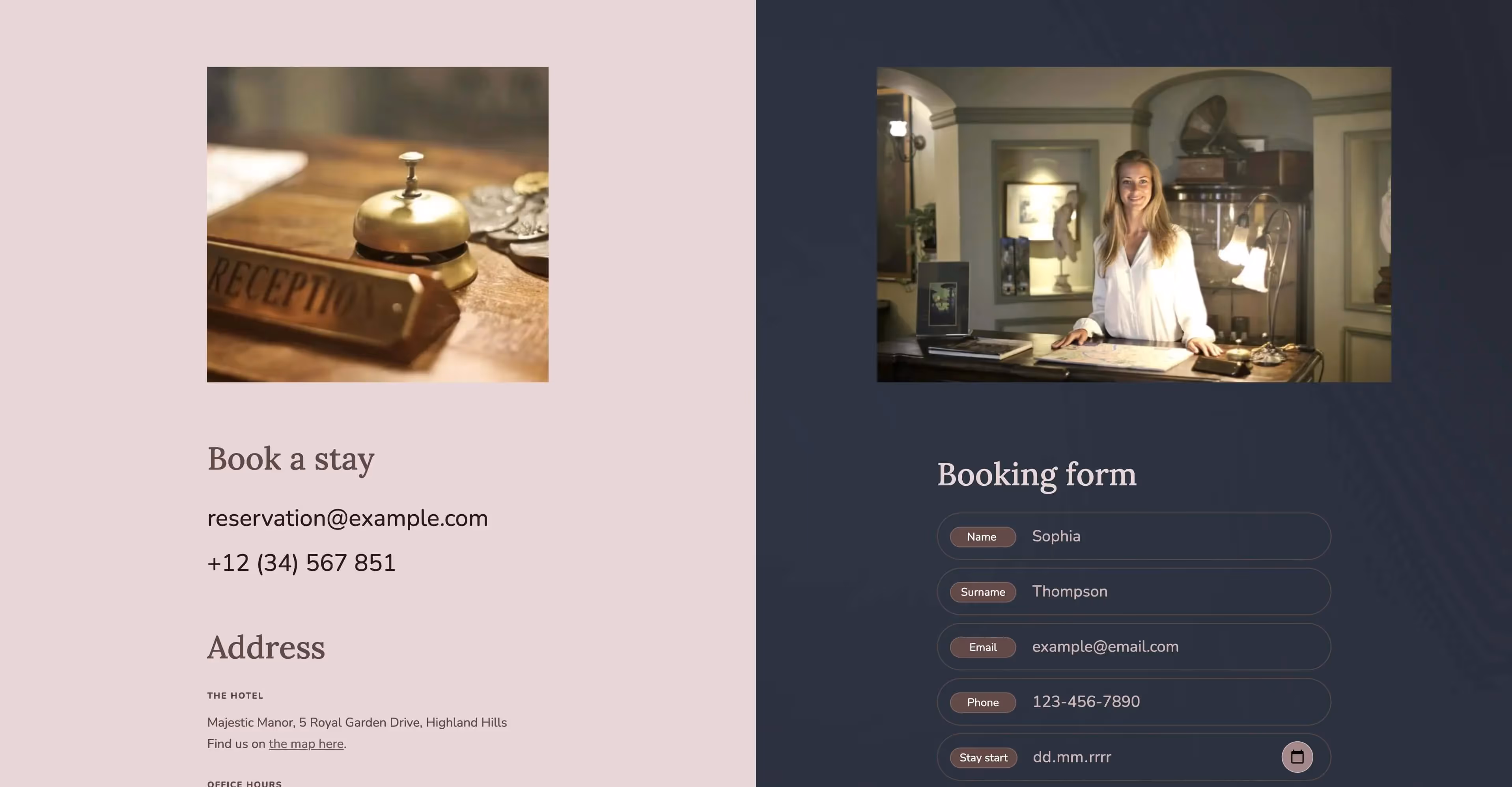 Otello - Hotel elegant Webflow website template screen