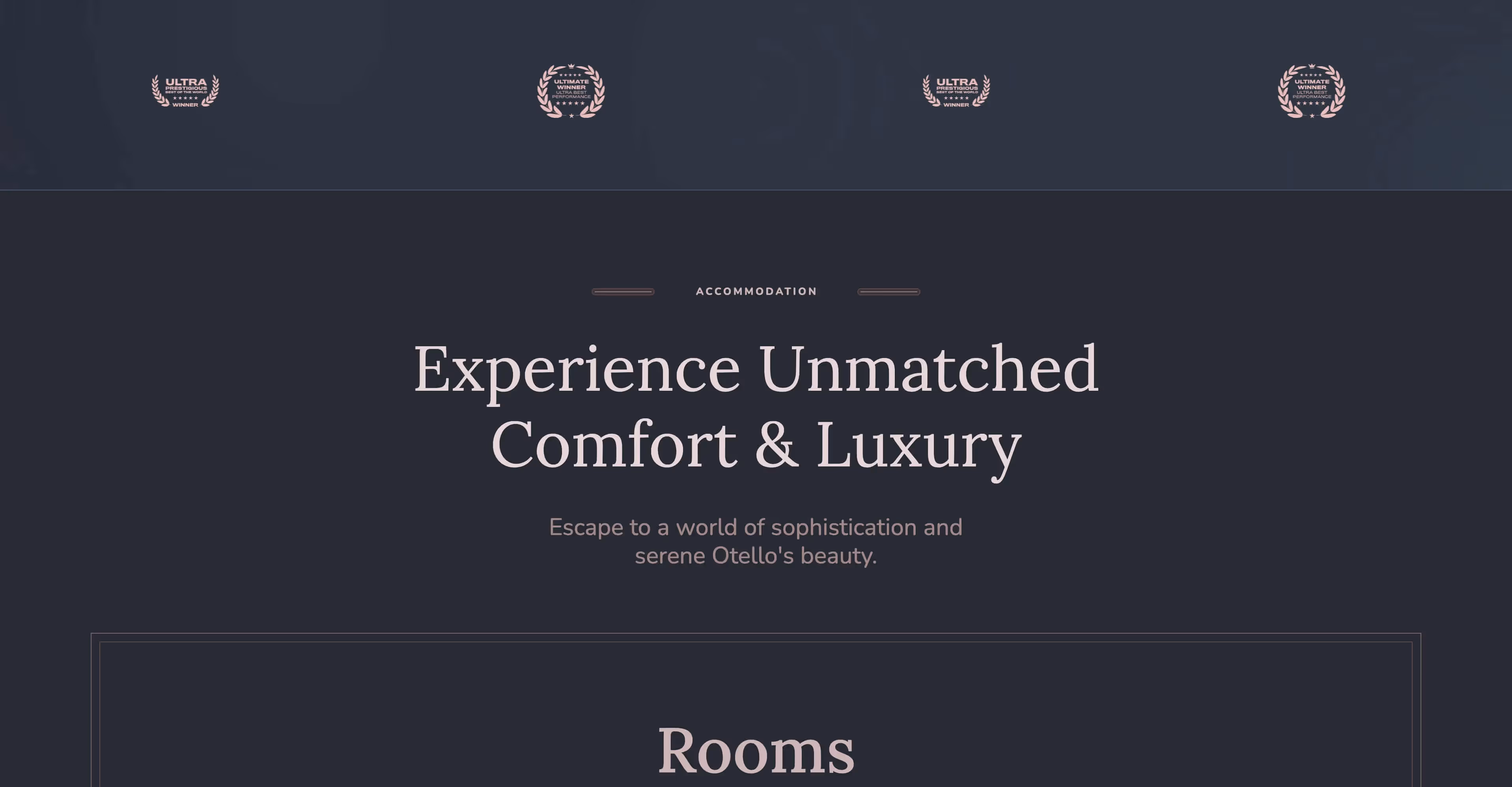 Otello - Hotel elegant Webflow website template screen