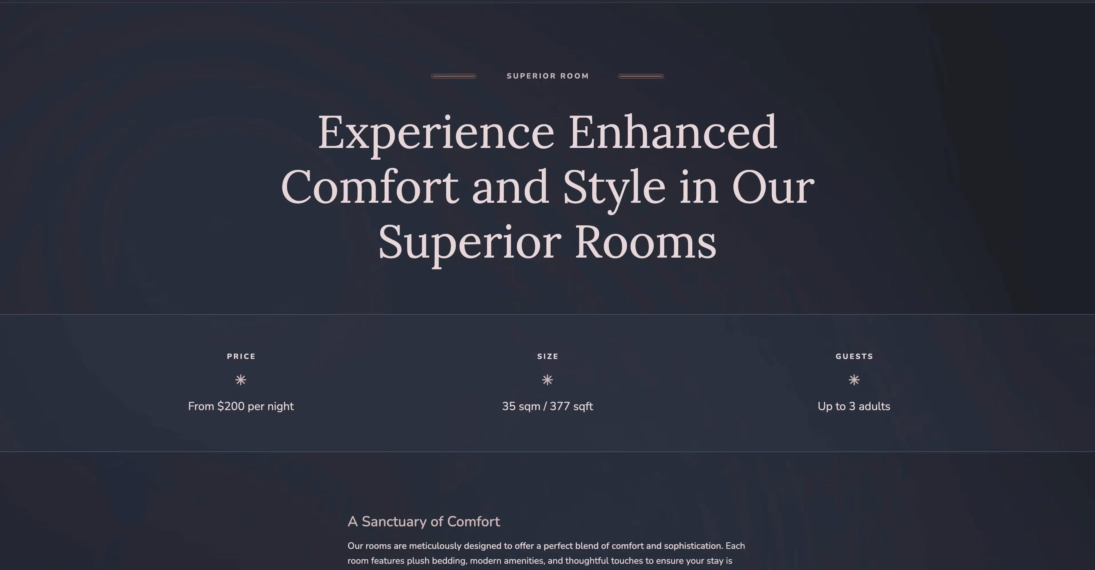 Otello - Hotel elegant Webflow website template screen