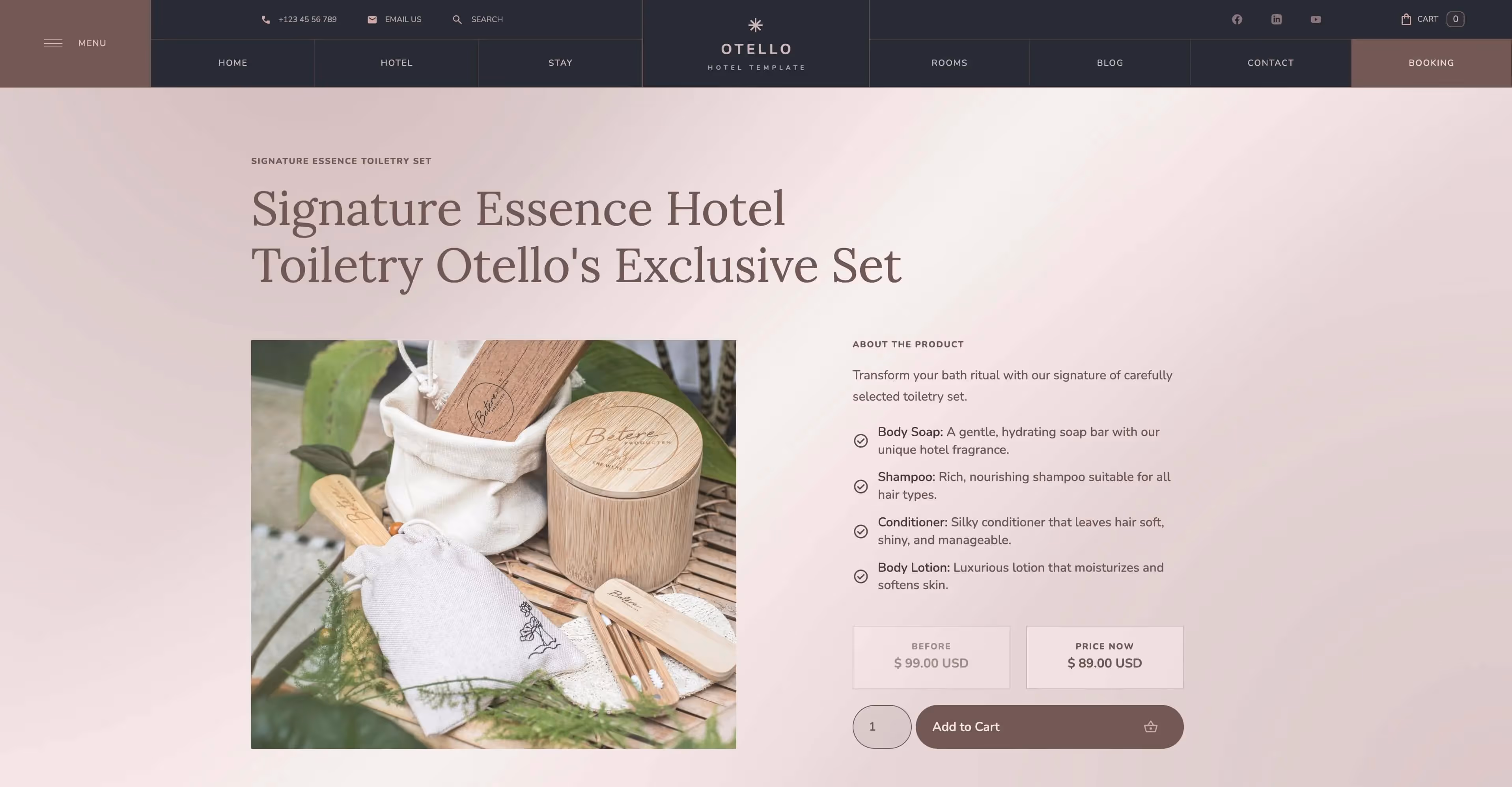 Otello - Hotel elegant Webflow website template screen