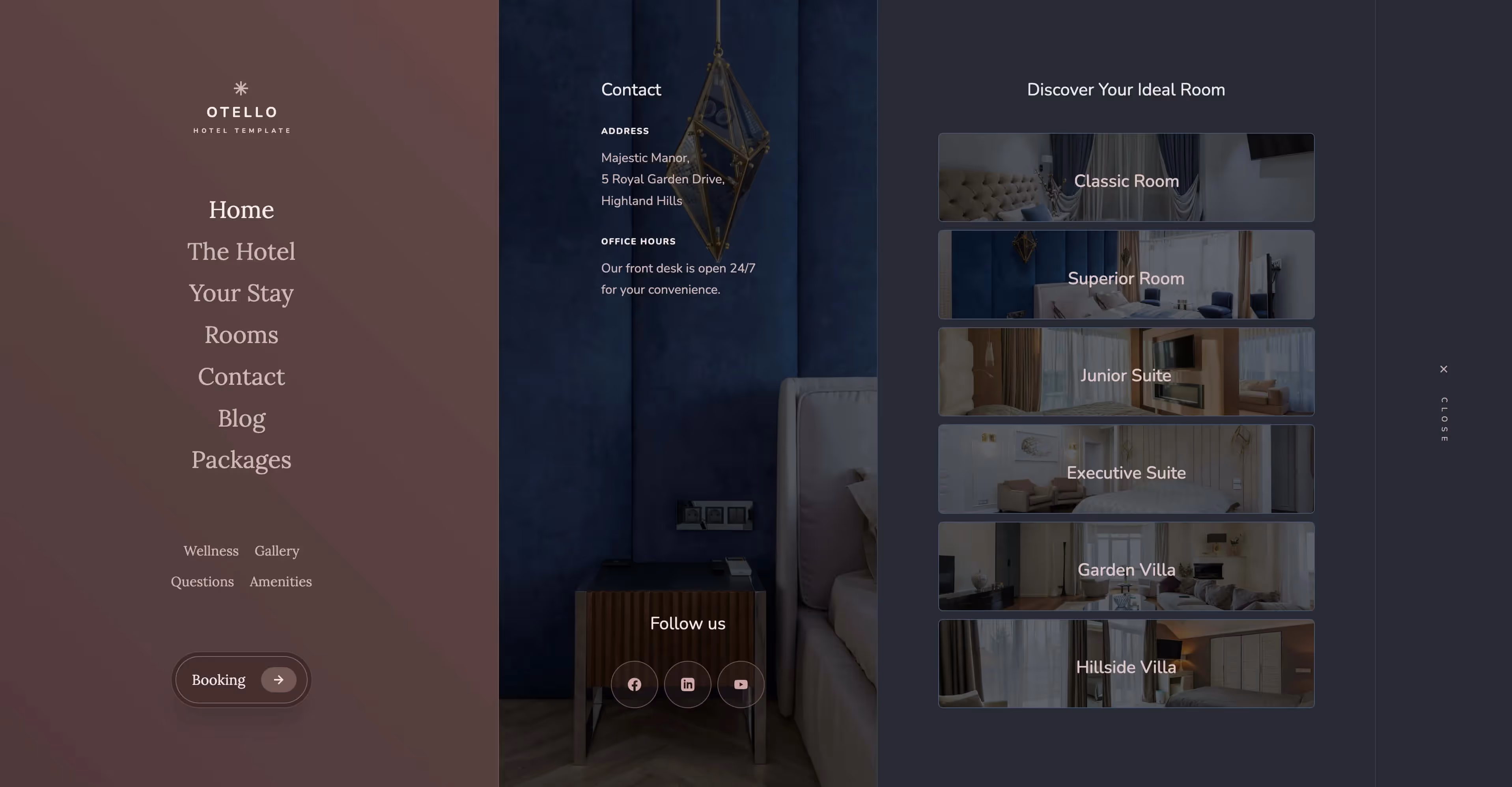 Otello - Hotel elegant Webflow website template screen