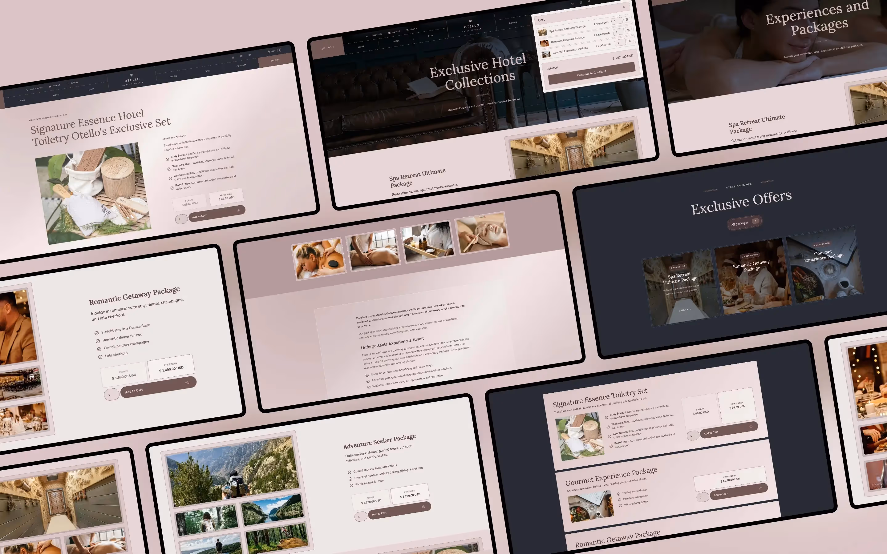 Otello - Hotel elegant Webflow website template screens