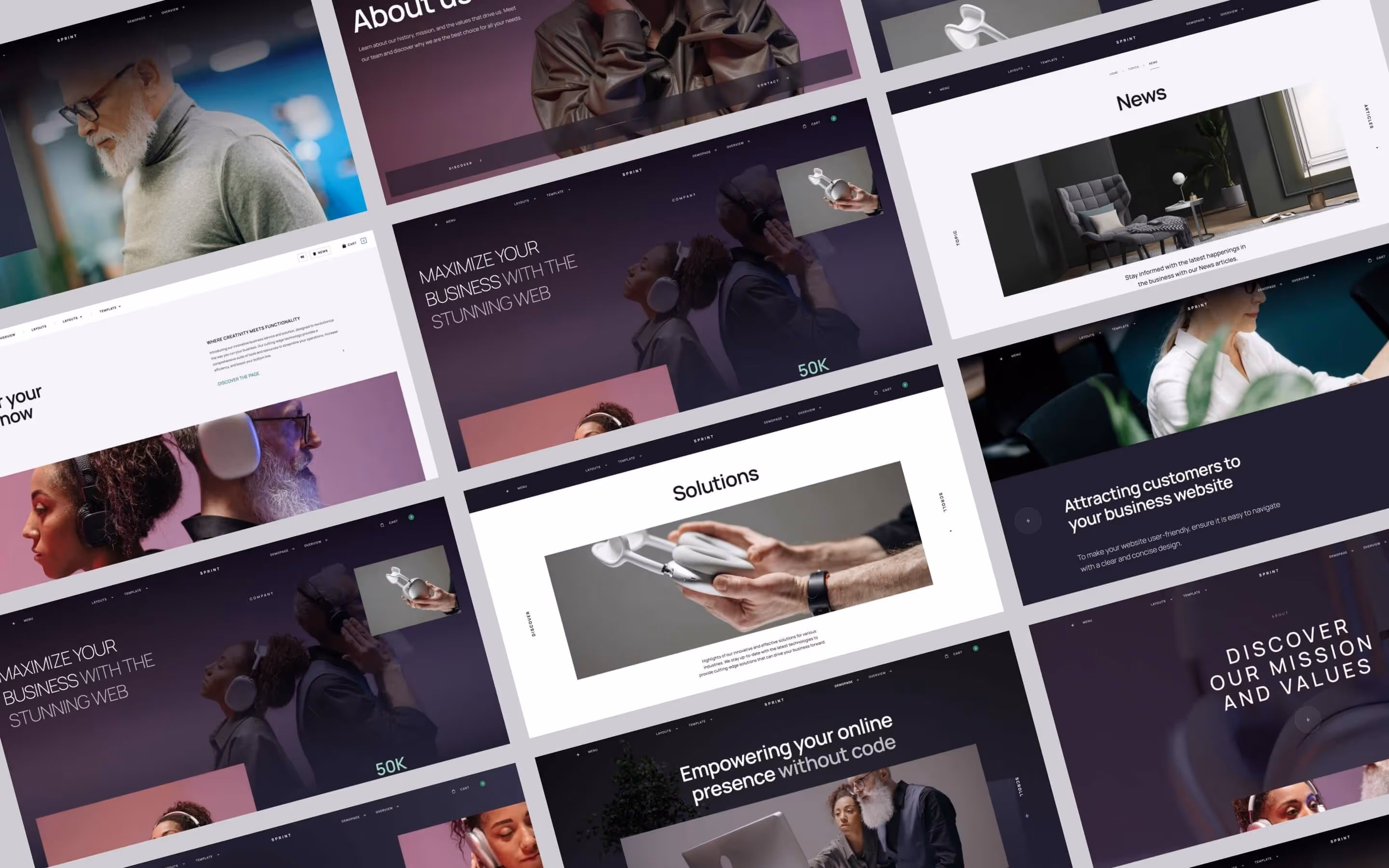 Hero designs from the Sprint template