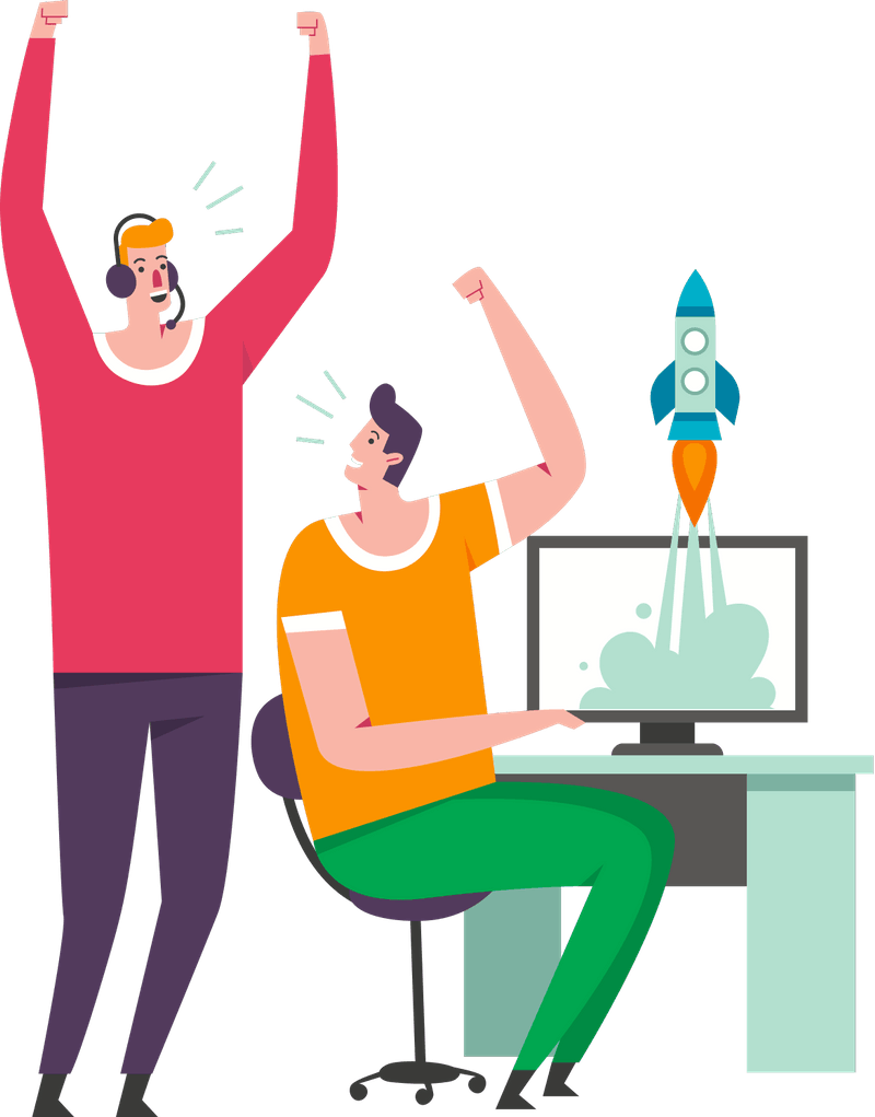 Leende företagare som är kund till Qred Bank