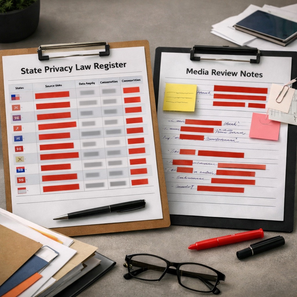 State privacy law register for media disclosure review