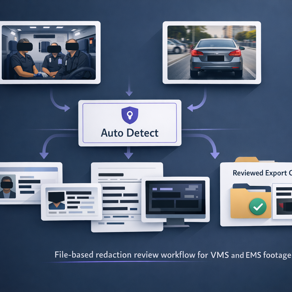 Redactor Auto Detect review workflow for VMS and EMS footage