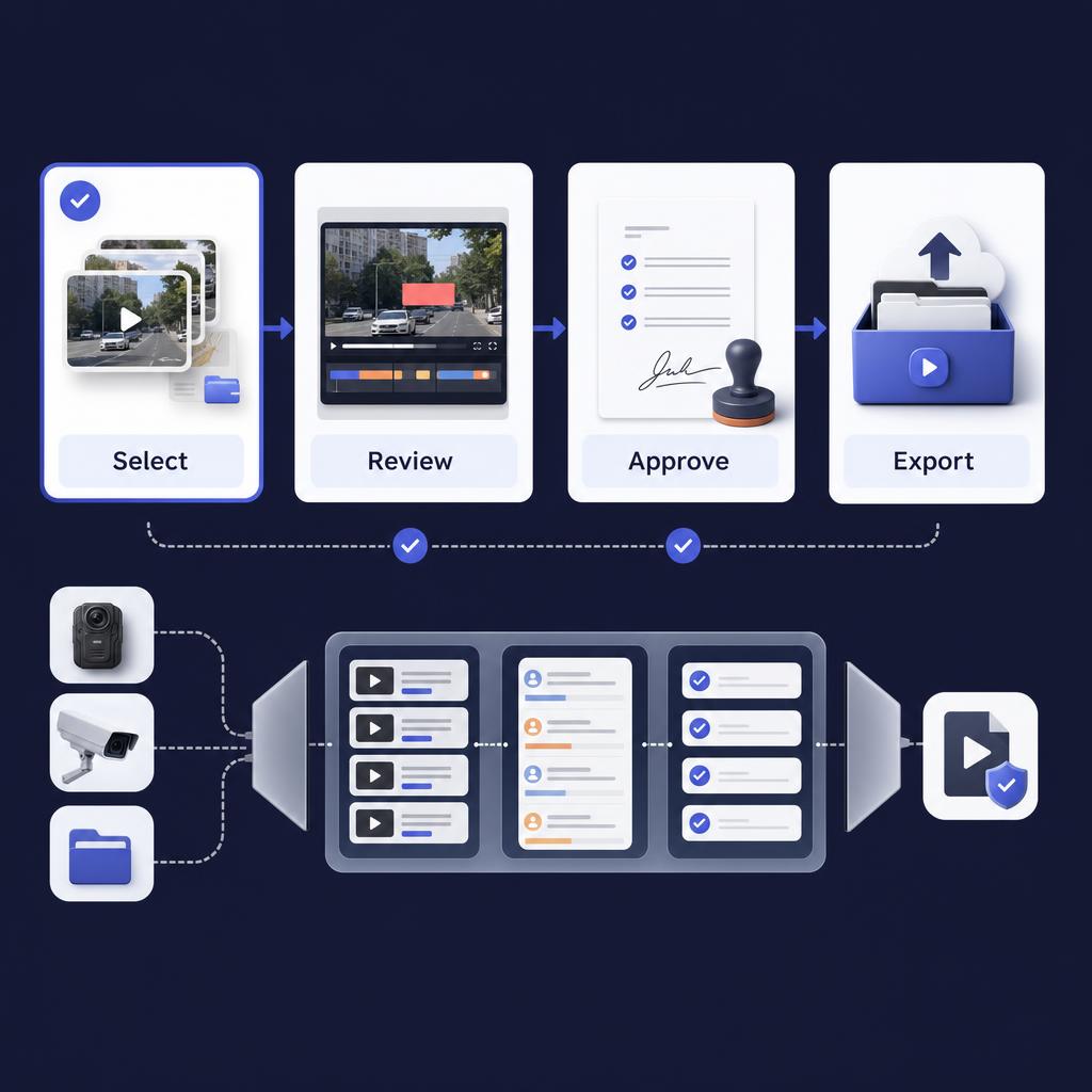 Illustration supporting bulk video redaction software