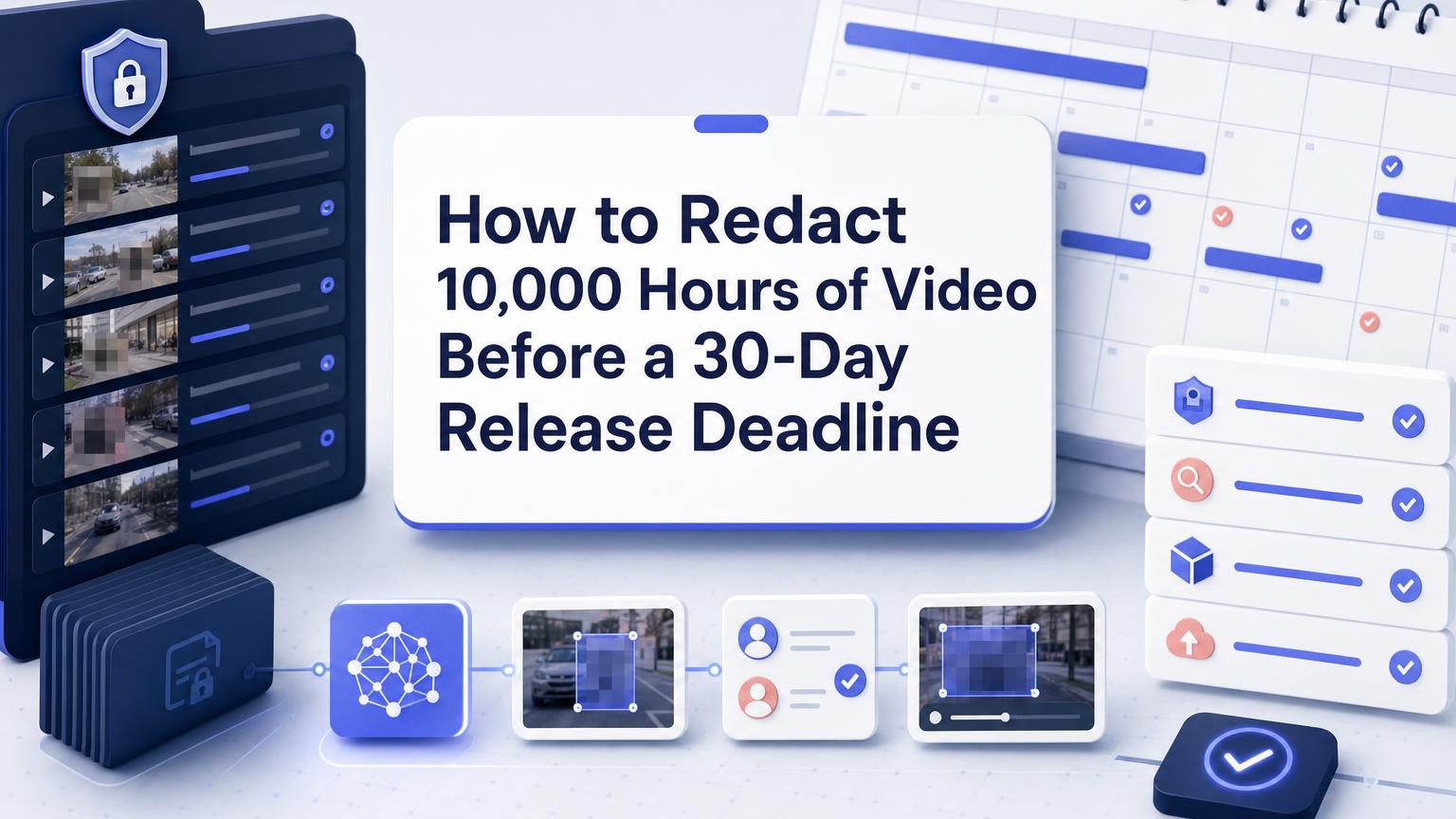 Use a math-first plan for bulk video redaction software: source hours, AI processing, reviewer time, staffing, and deadline risk