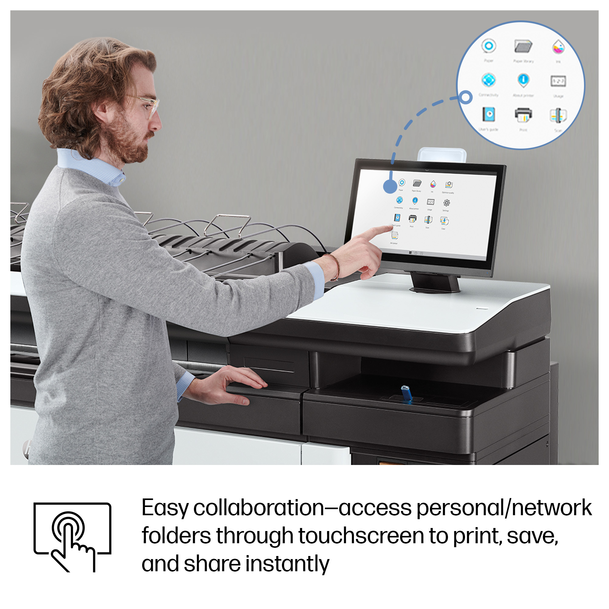 HP Wide format Printer collaboration features
