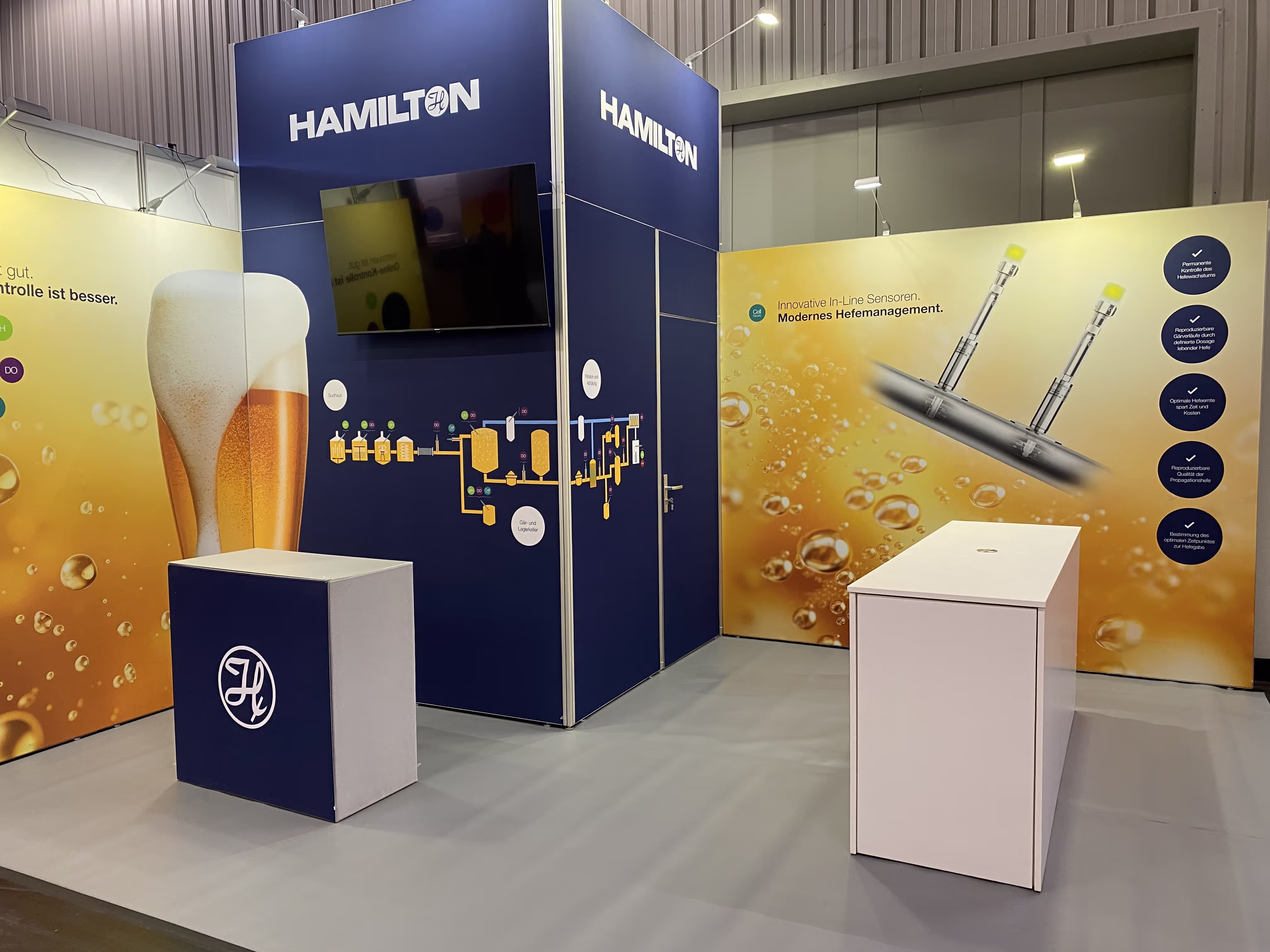 Hamilton exhibition stand at BrauBeviale 2024 in Nuremberg, view 2