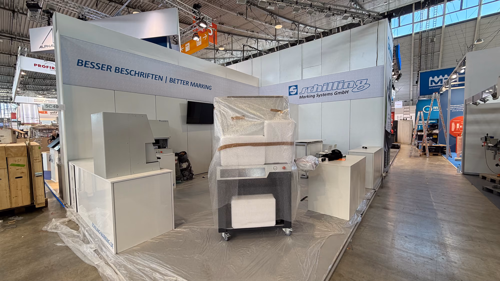 Messestand von Schilling Markiersysteme auf der AMB 2026 in Stuttgart