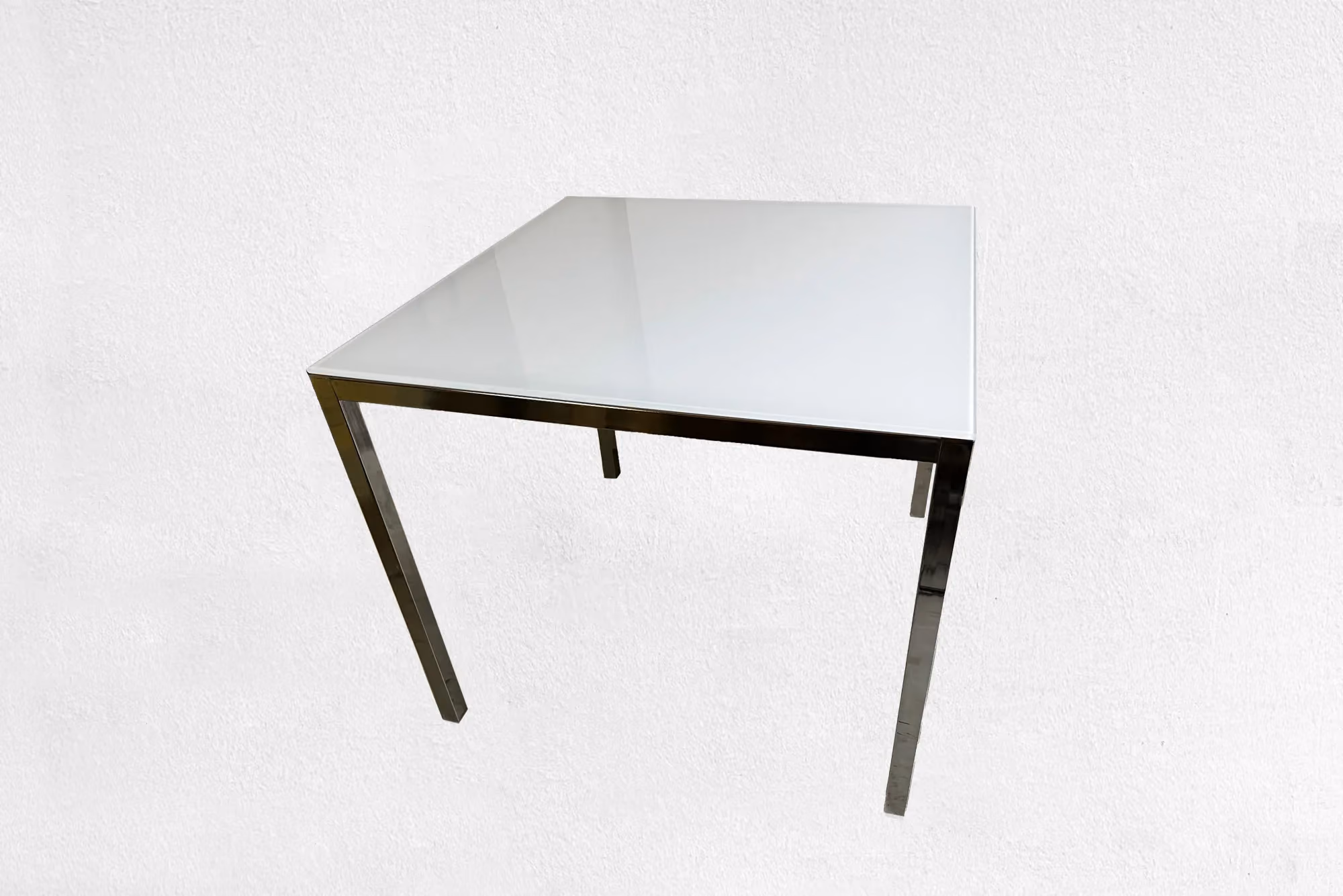 Square table with glass top for hire